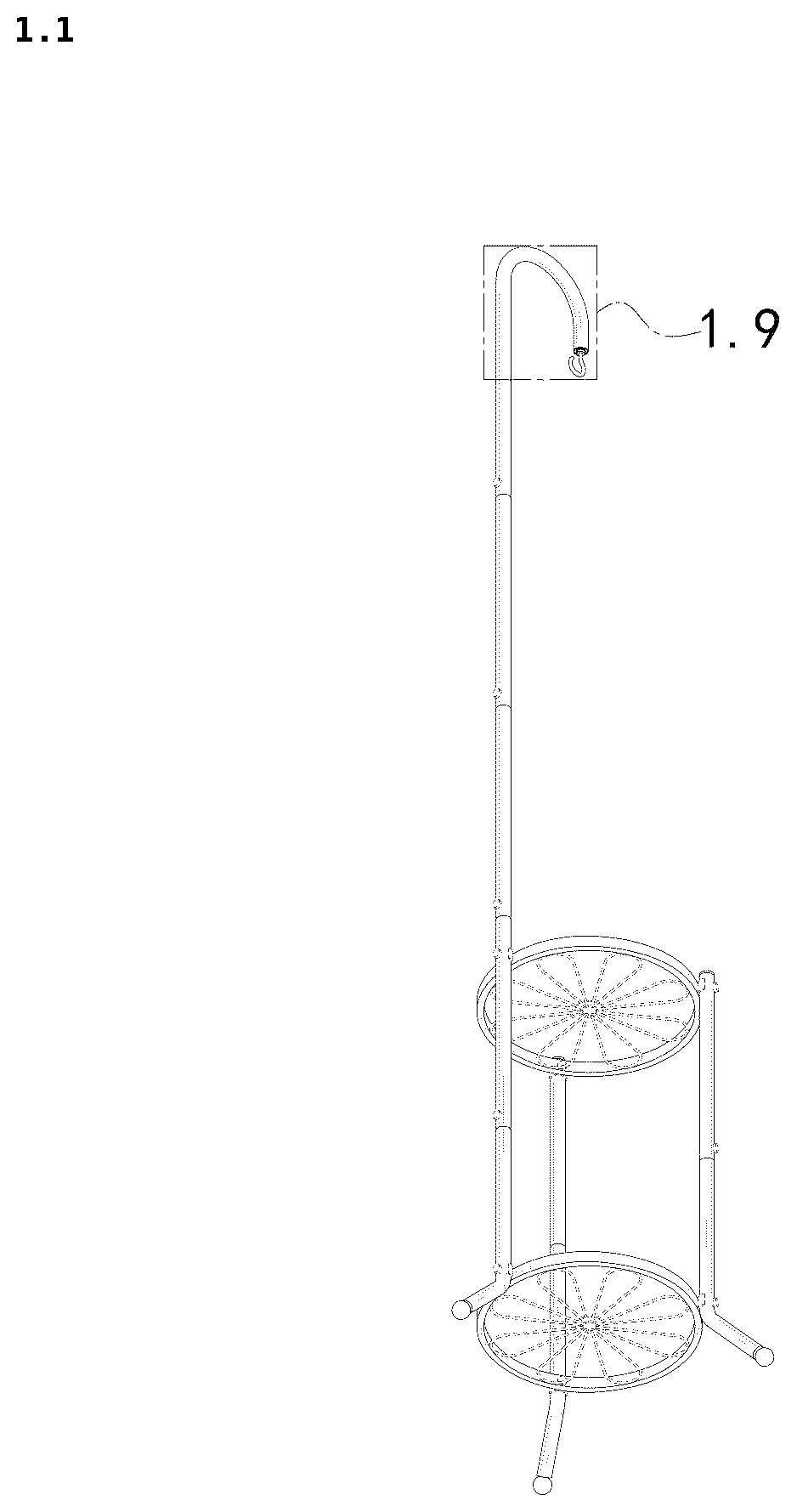 Patent USD1124702 Figure 1 – Flower stand