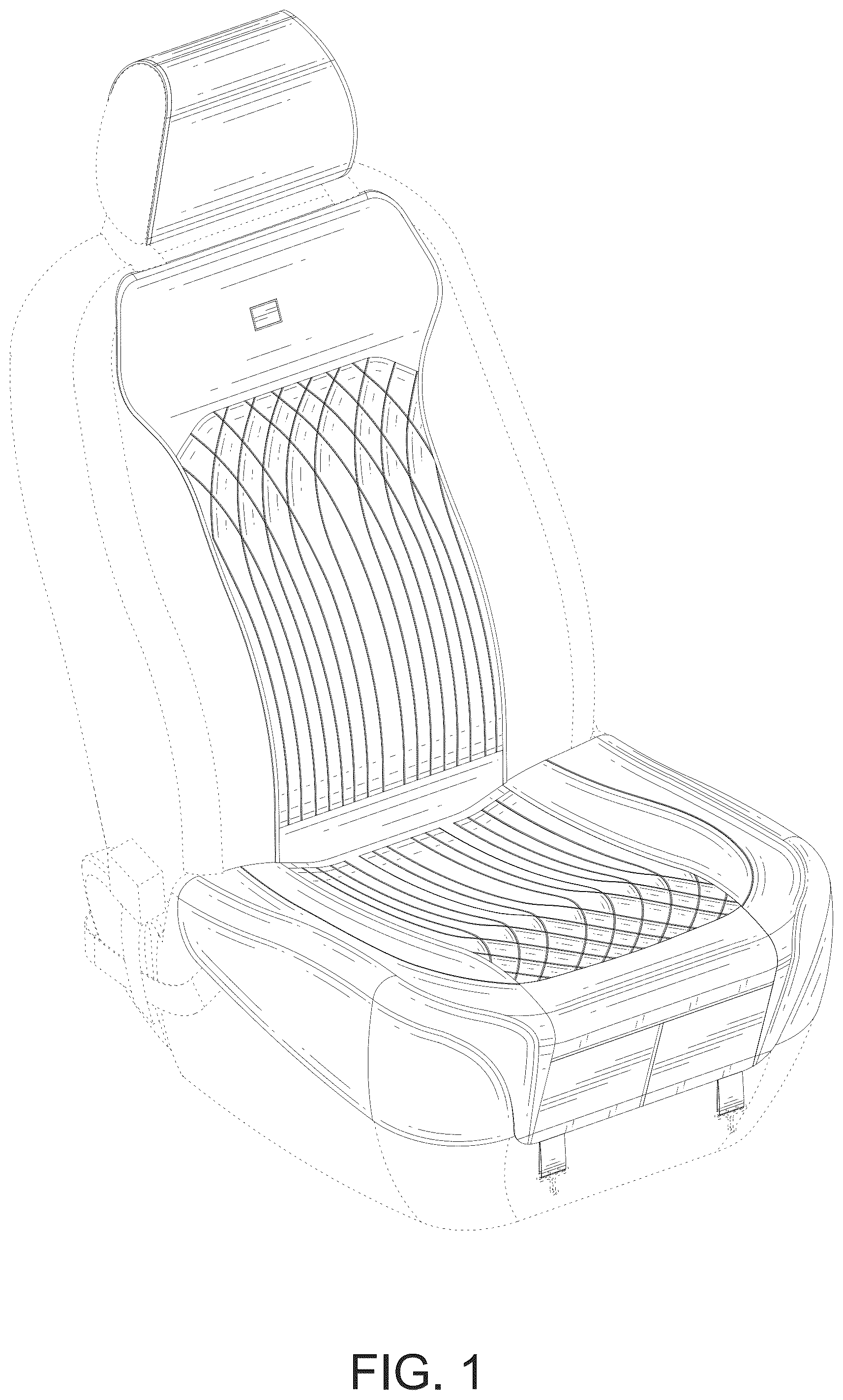 Patent USD1124717 Figure 1 – Car seat cover