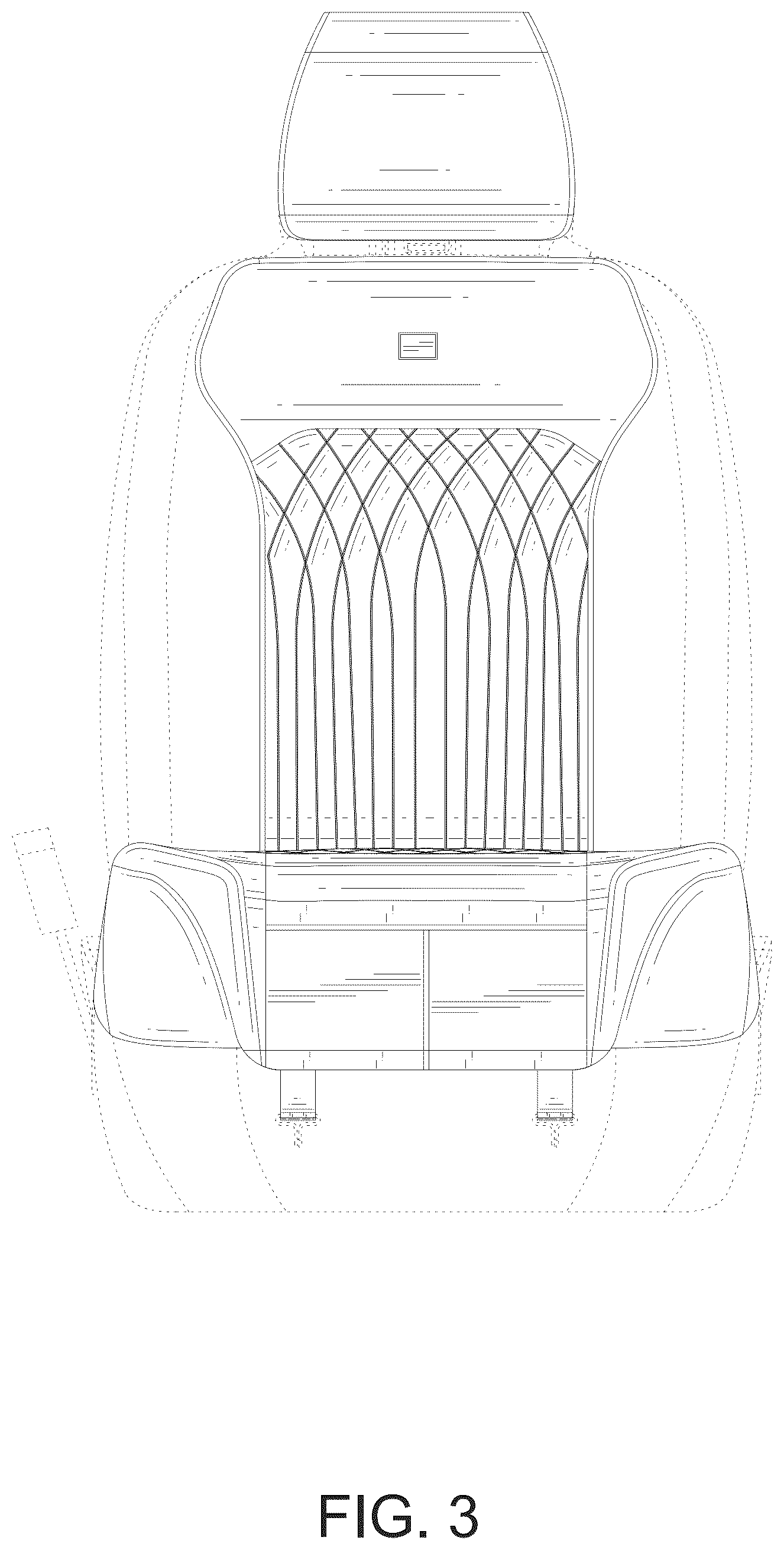 Patent USD1124717 Figure 3 – Car seat cover