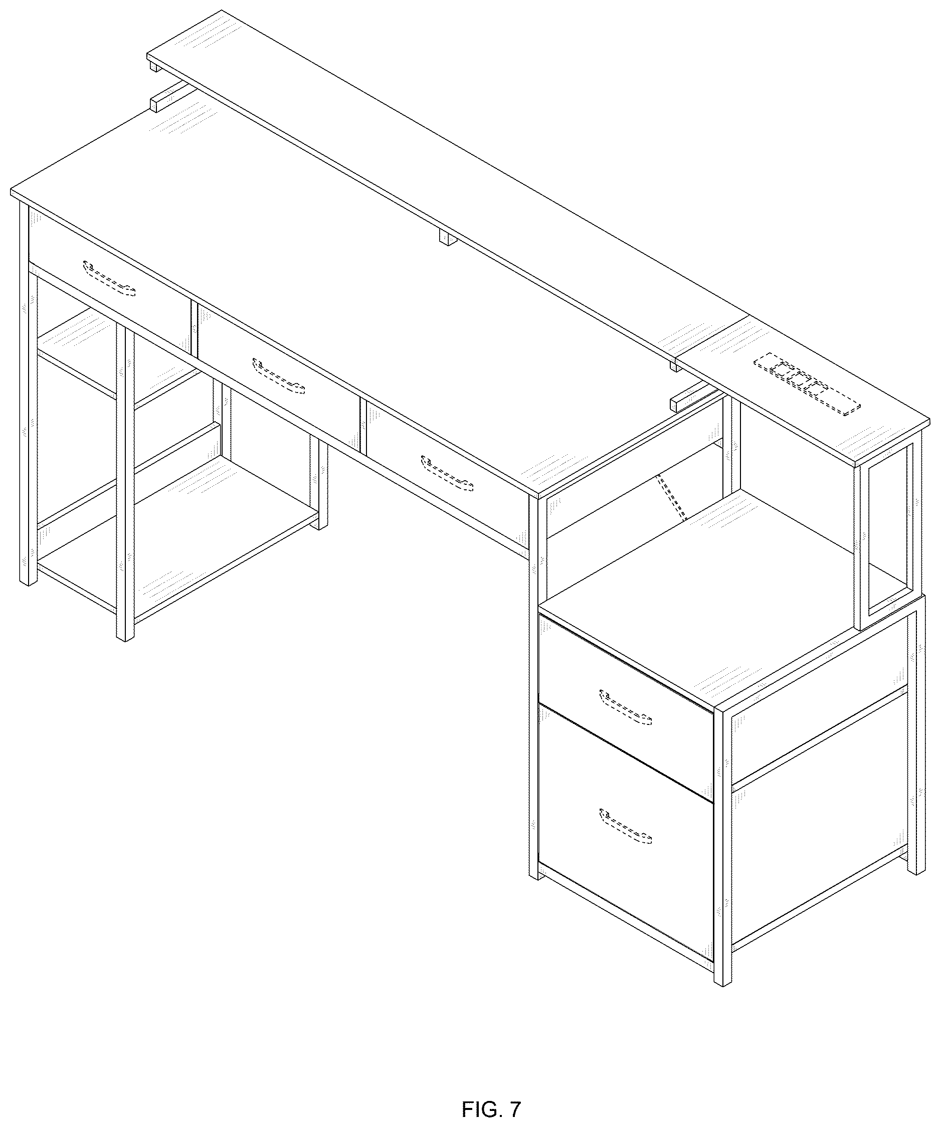 Patent USD1124719 Figure 7 – Desk