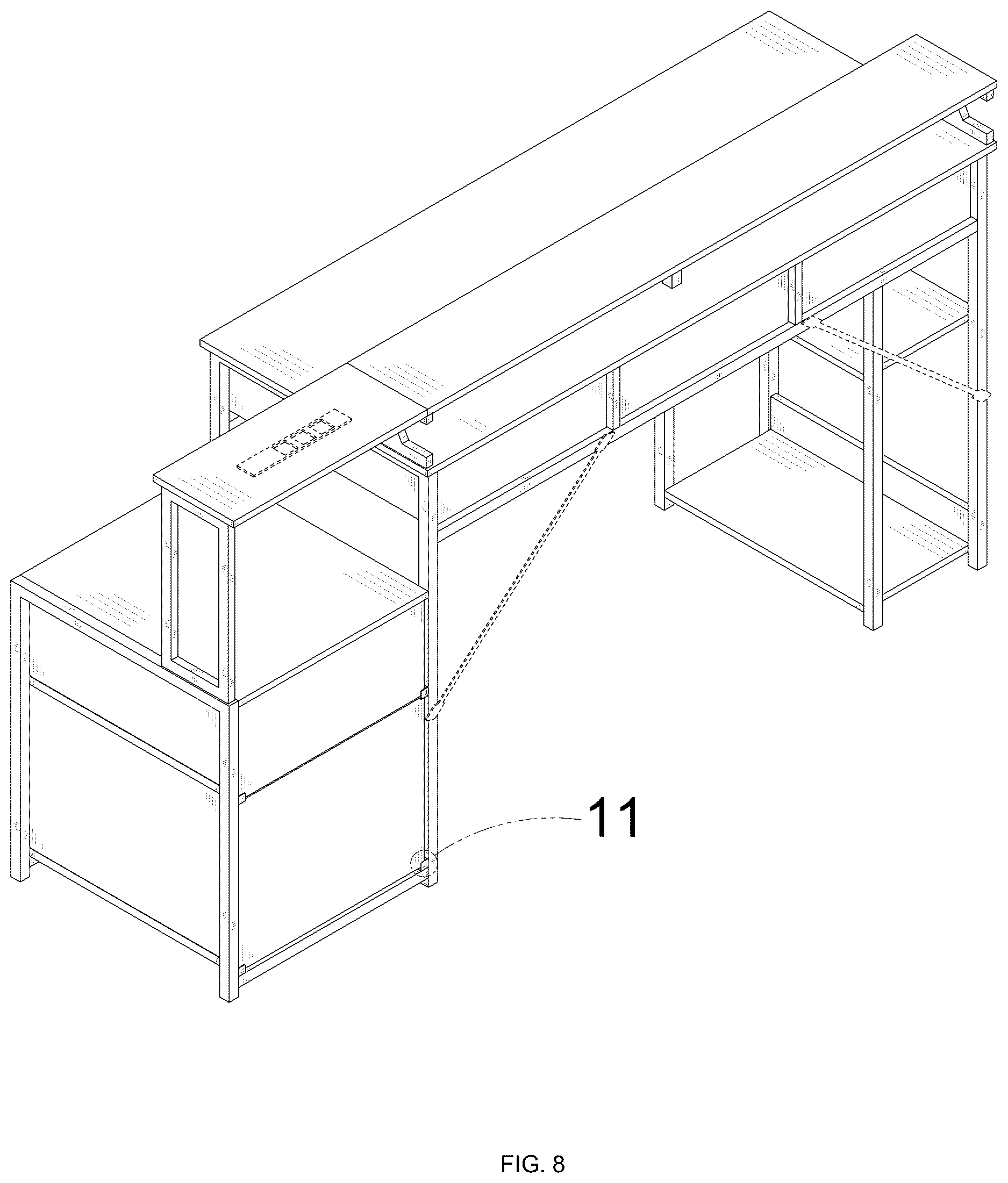 Patent USD1124719 Figure 8 – Desk