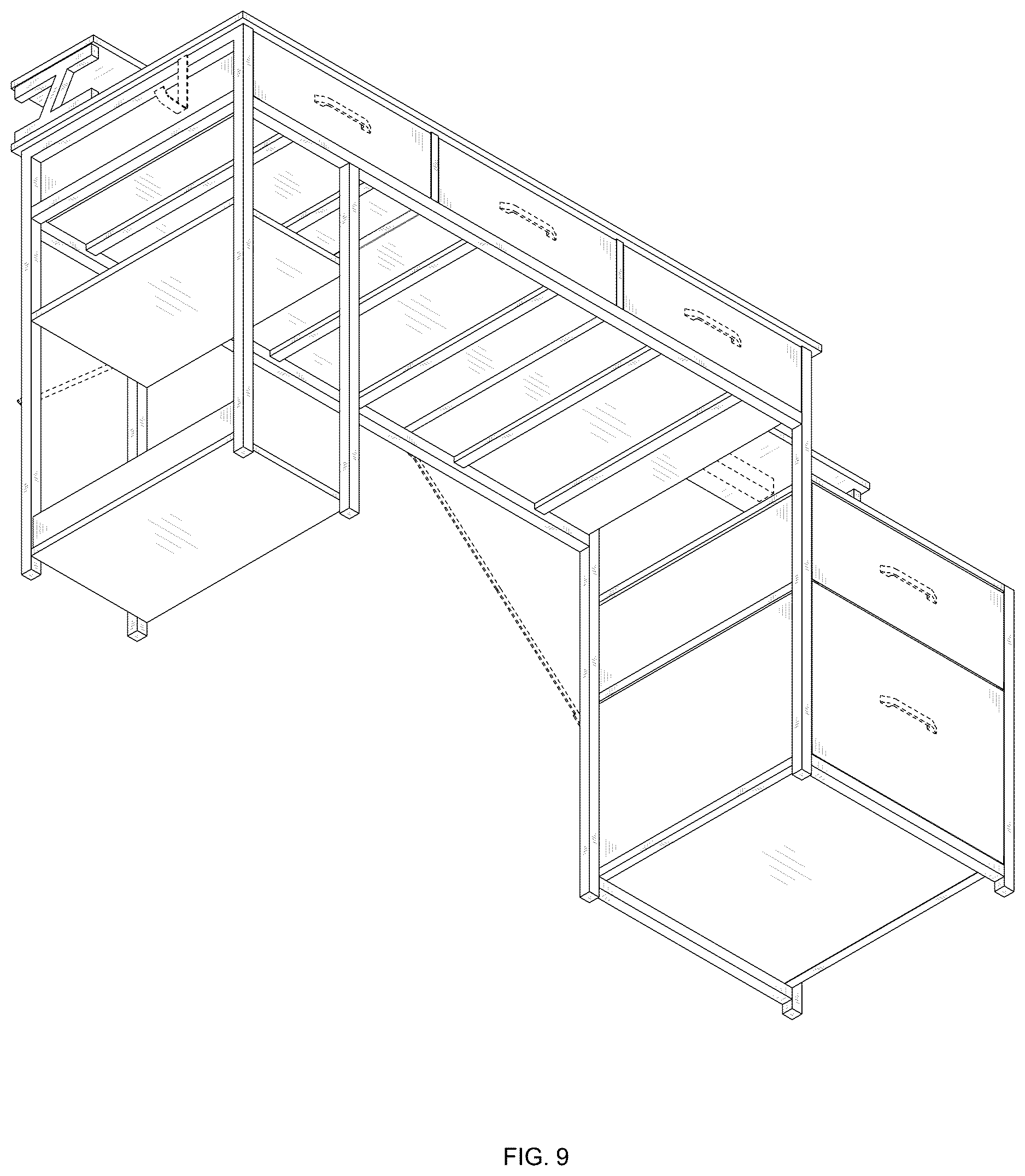 Patent USD1124719 Figure 9 – Desk