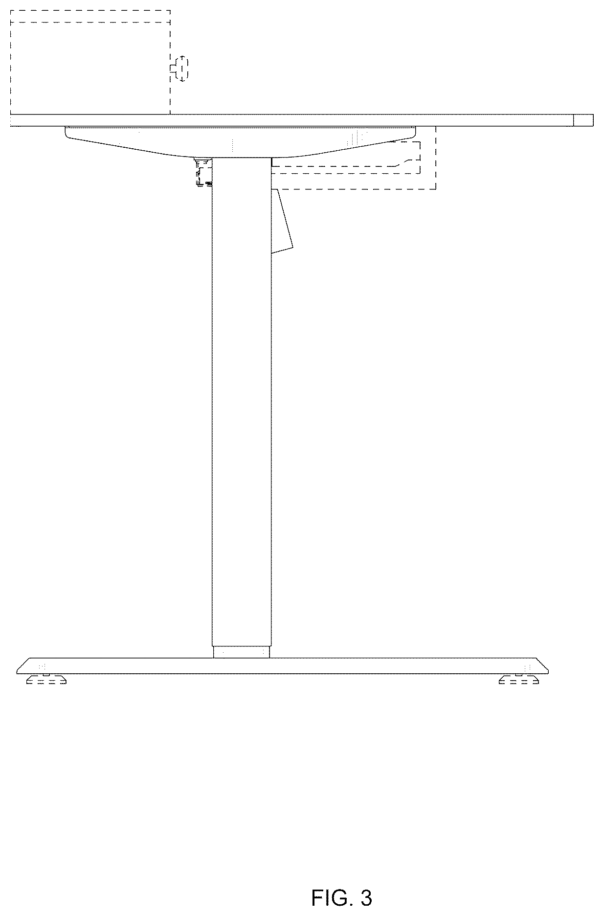 Patent USD1124720 Figure 3 – Height-adjustable desk