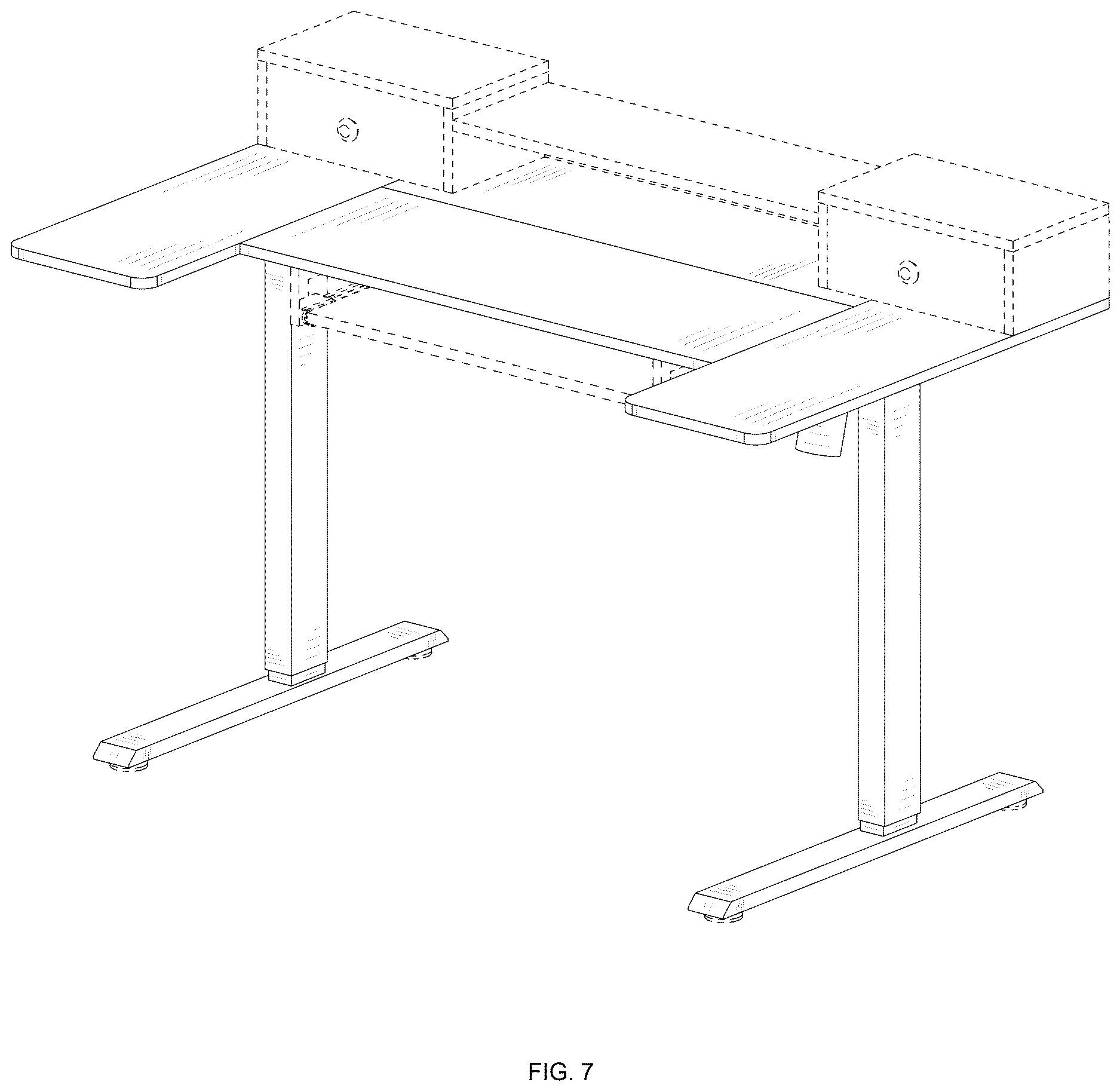Patent USD1124720 Figure 7 – Height-adjustable desk