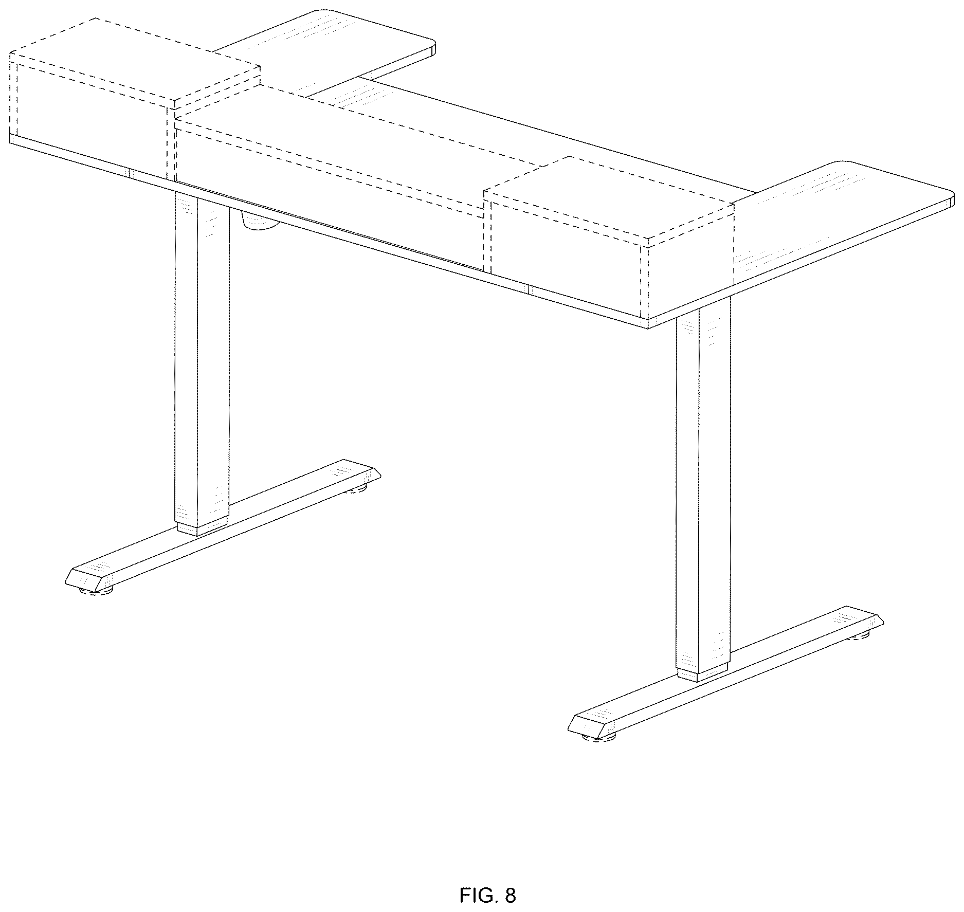 Patent USD1124720 Figure 8 – Height-adjustable desk