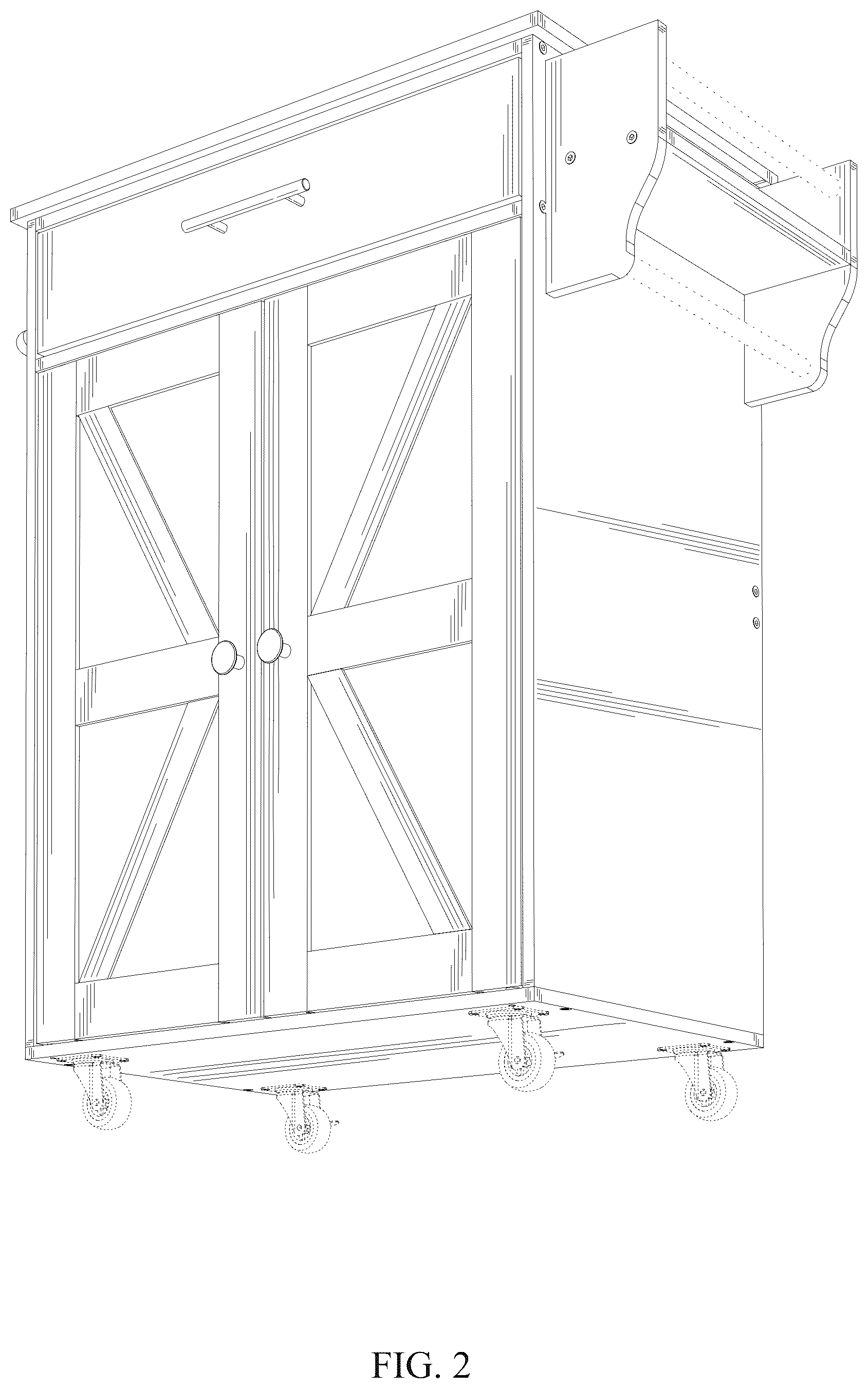 Patent USD1124722 Figure 2 – Kitchen island