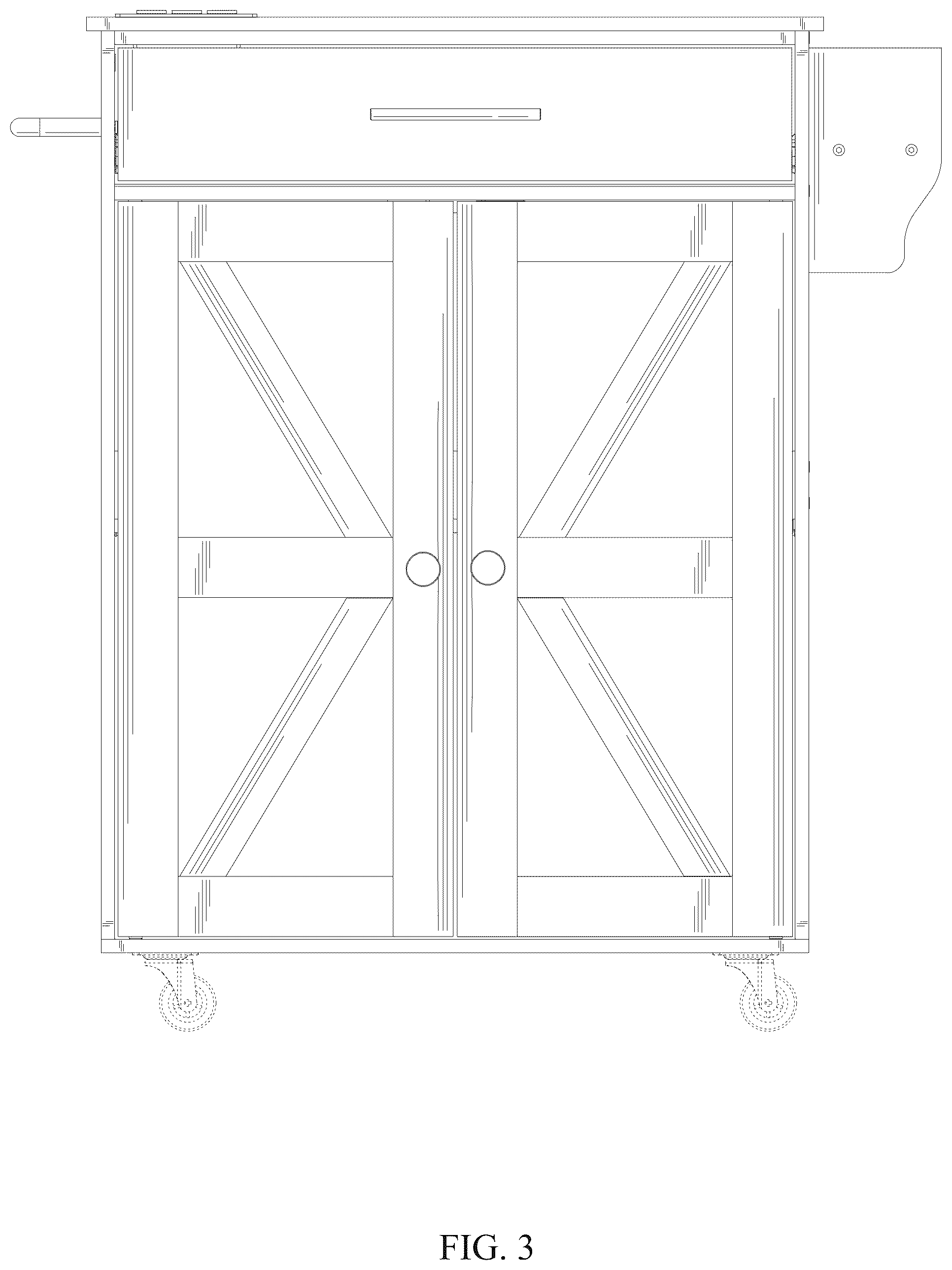 Patent USD1124722 Figure 3 – Kitchen island