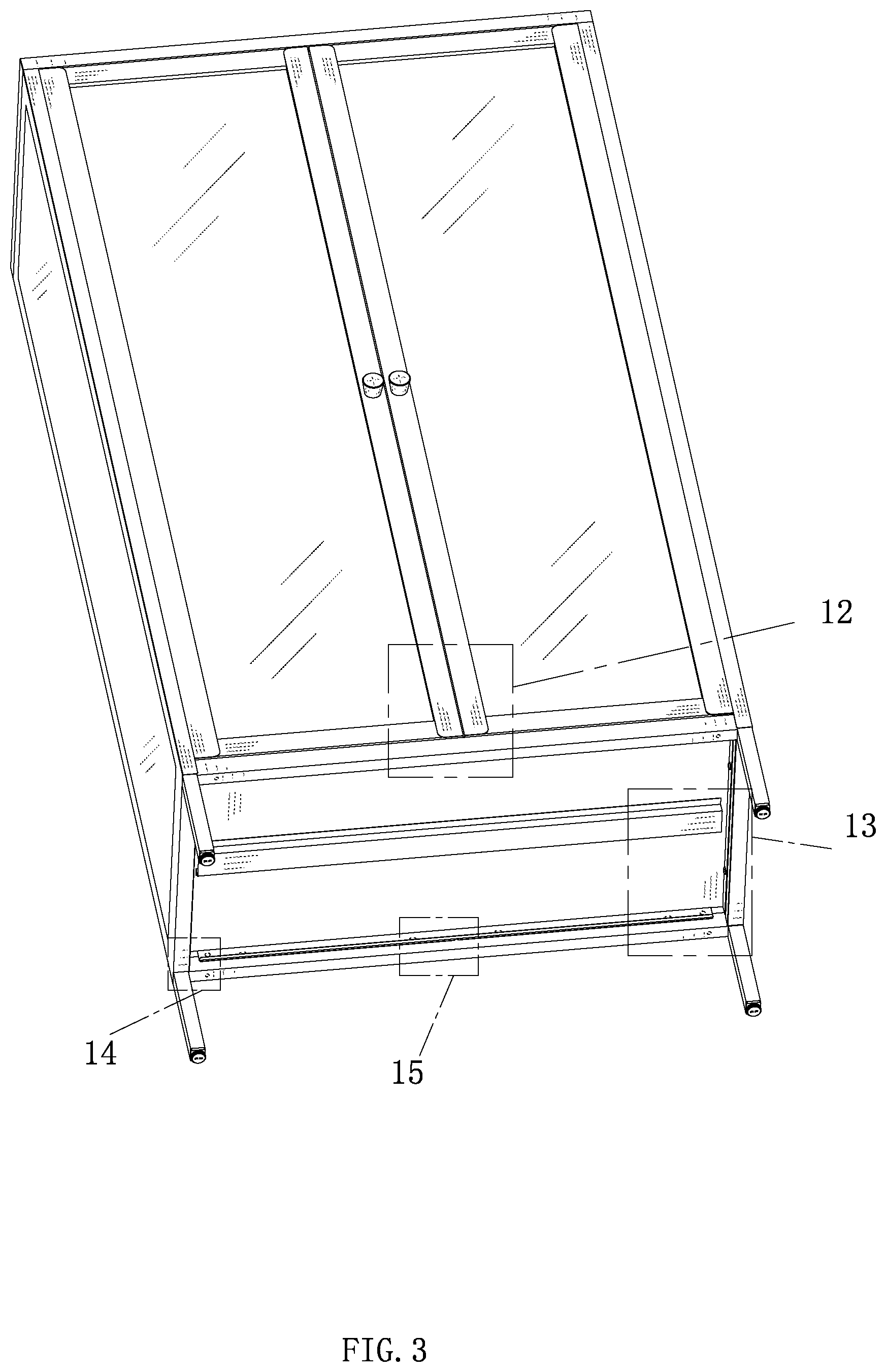 Patent USD1124724 Figure 3 – LED display cabinet