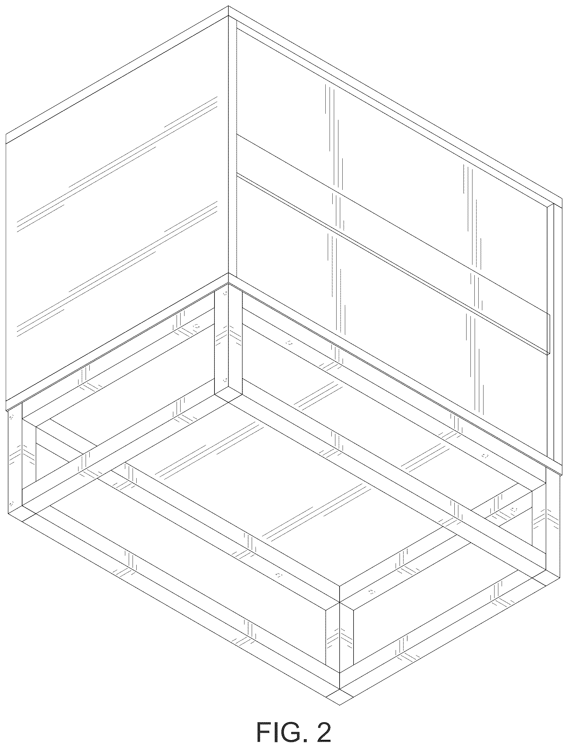 Patent USD1124725 Figure 2 – Fluted nightstand double door