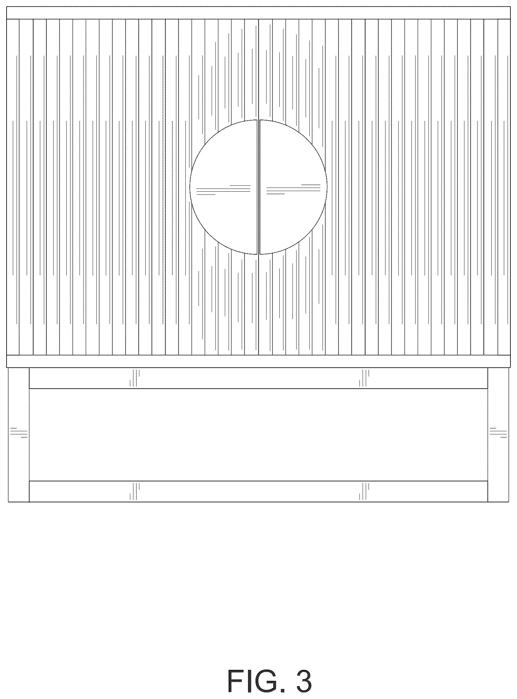 Patent USD1124725 Figure 3 – Fluted nightstand double door