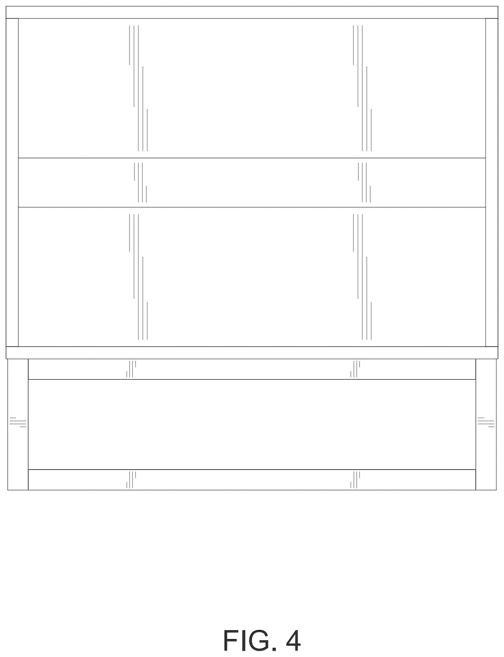 Patent USD1124725 Figure 4 – Fluted nightstand double door
