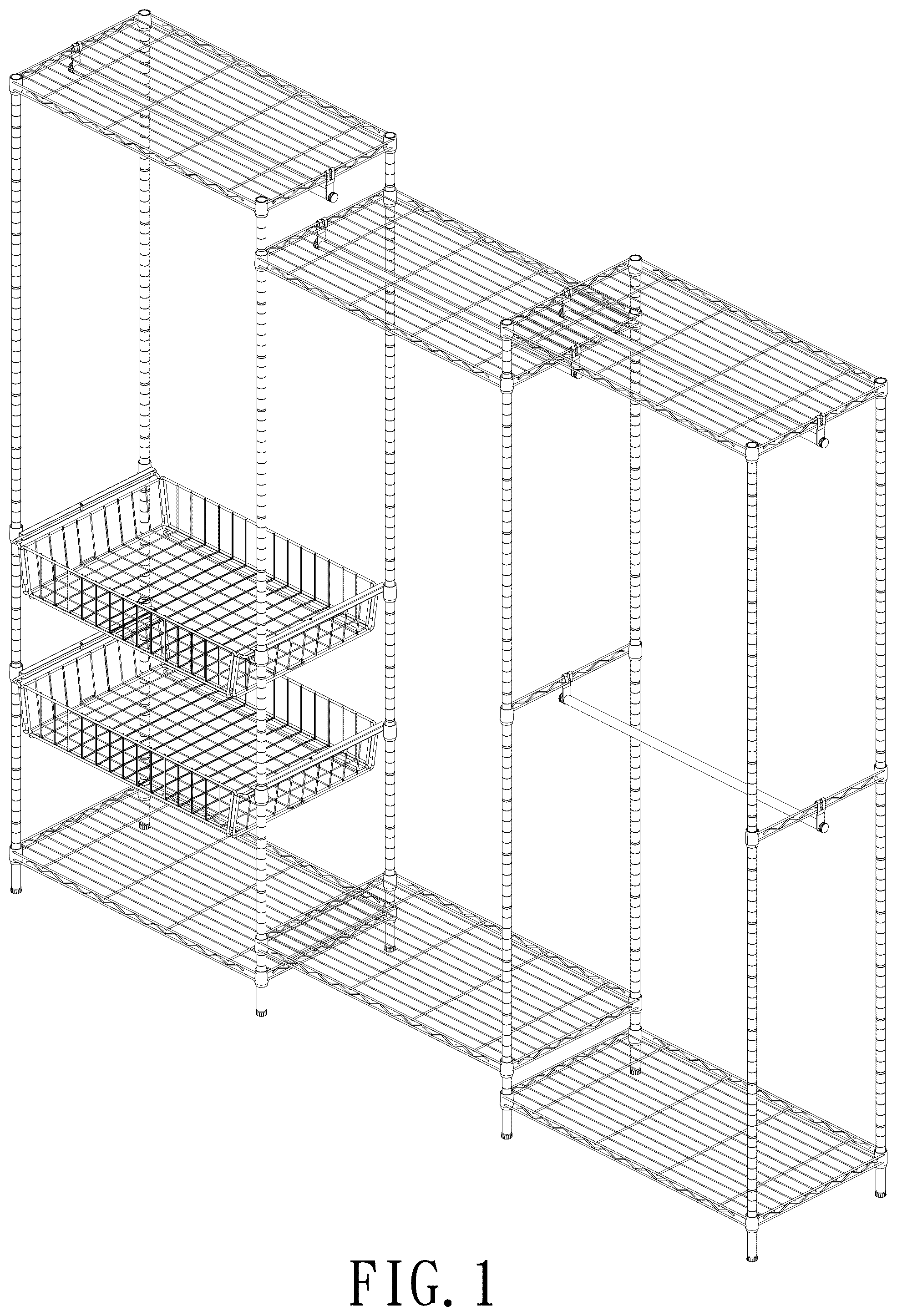 Patent USD1124726 Figure 1 – Garment rack
