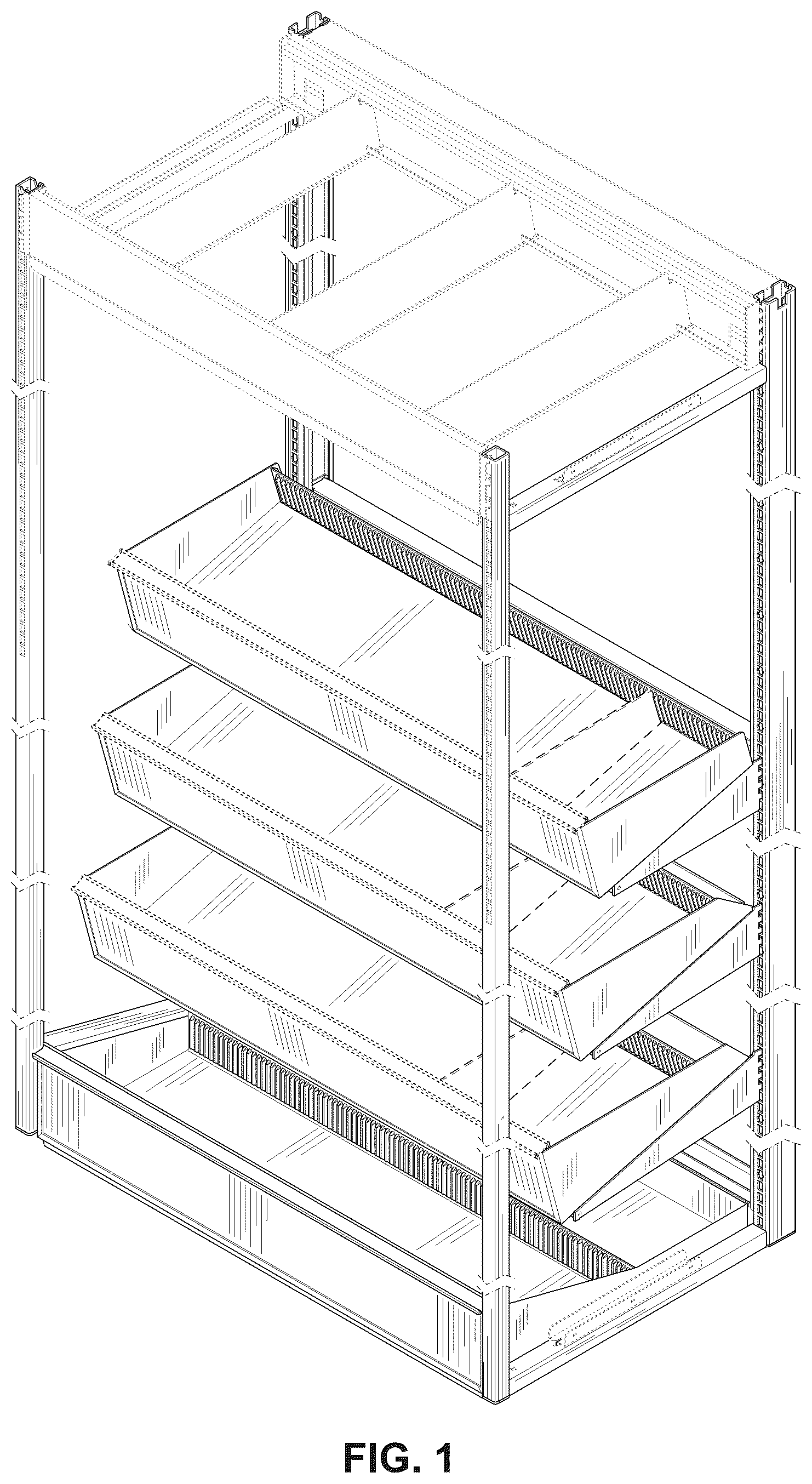 Patent USD1124728 Figure 1 – Retail display