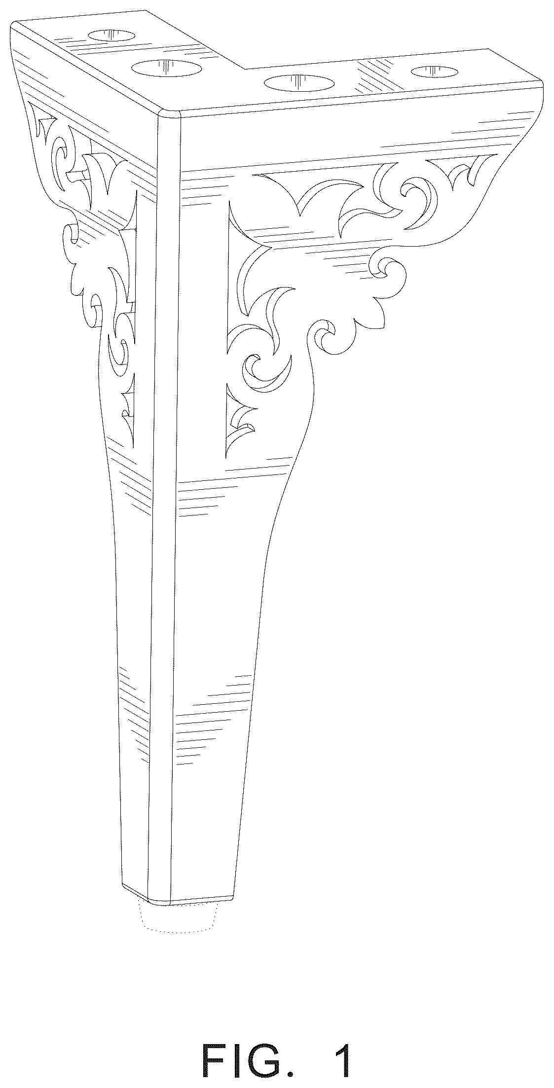 Patent USD1124733 — Furniture foot — Figure 1