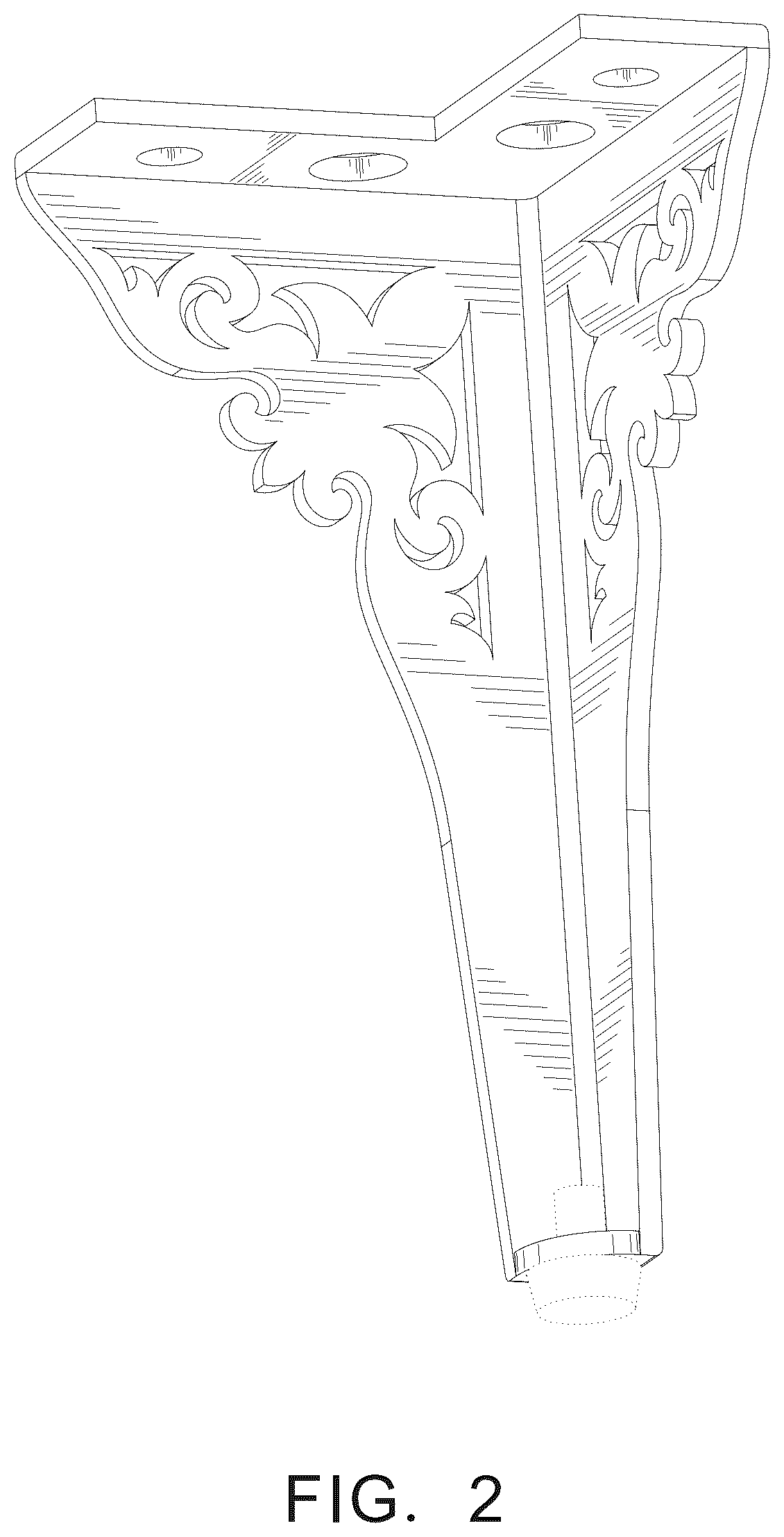 Patent USD1124733 Figure 2 – Furniture foot