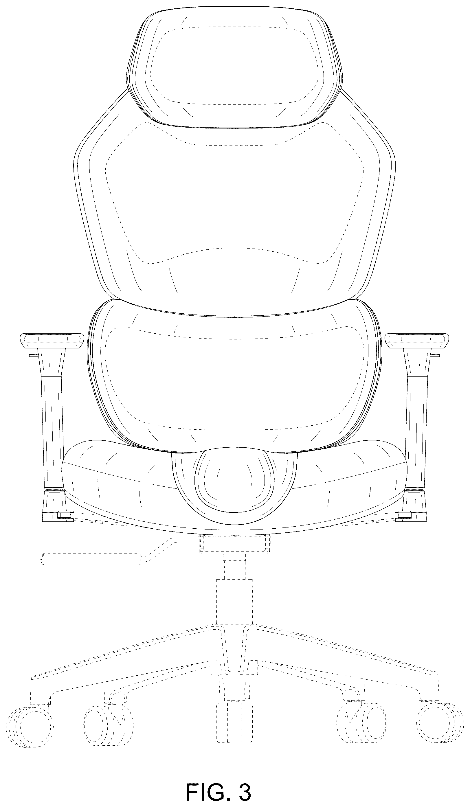 Patent USD1124736 Figure 3 – Chair