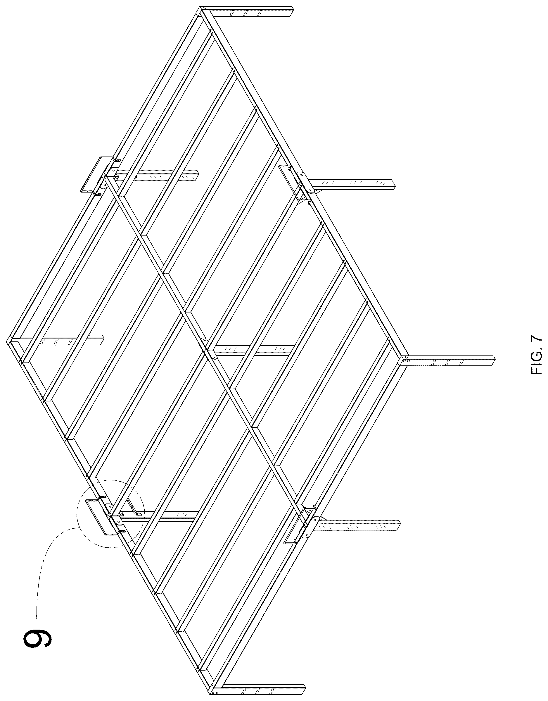 Patent USD1124739 Figure 7 – Steel frame platform bed