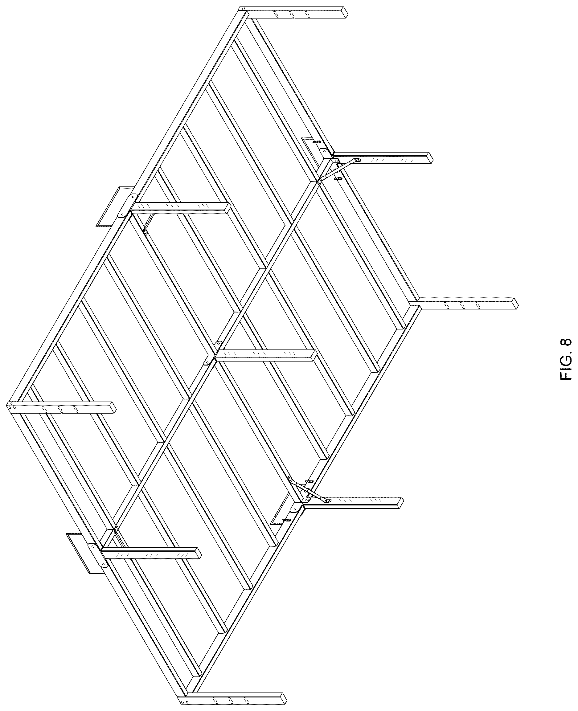 Patent USD1124739 Figure 8 – Steel frame platform bed