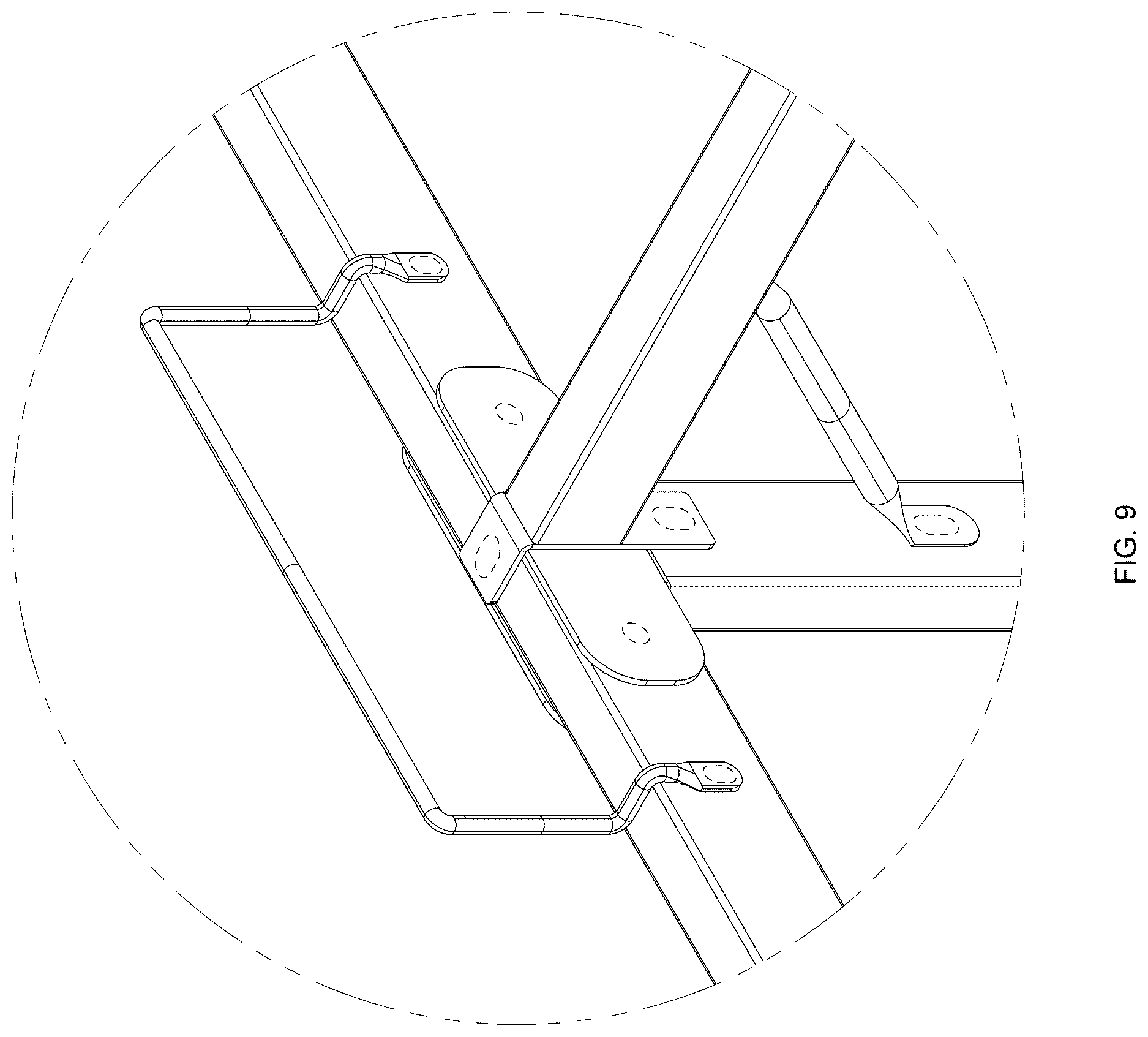 Patent USD1124739 Figure 9 – Steel frame platform bed