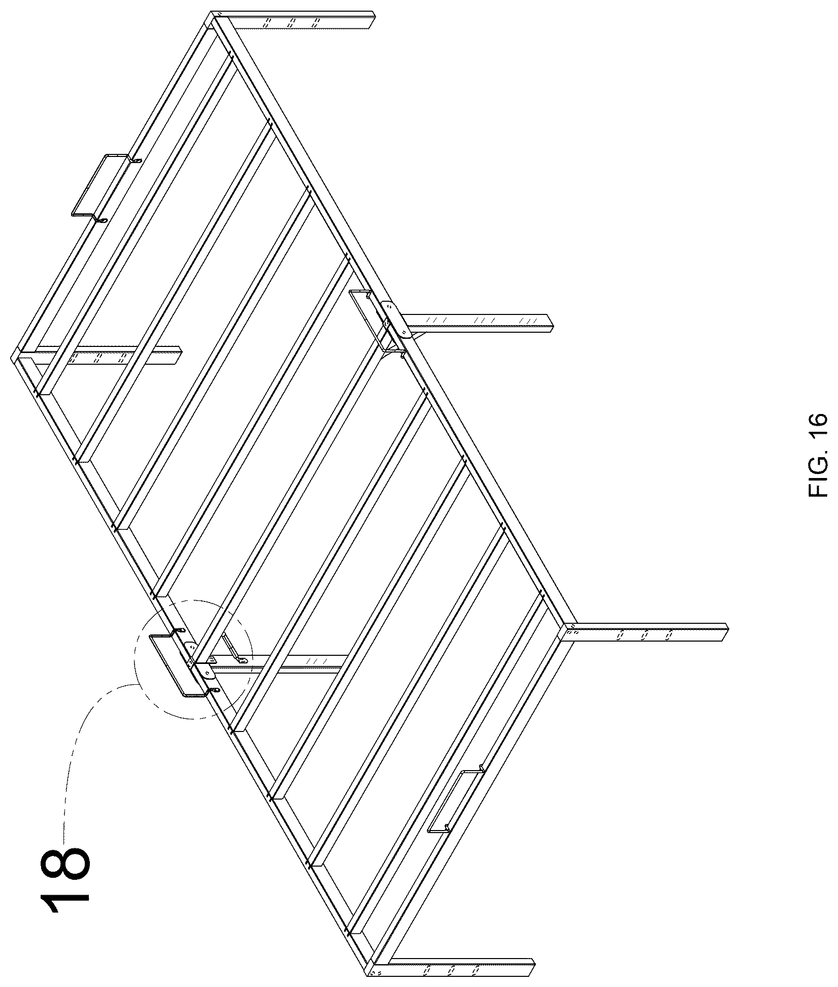 Patent USD1124739 Figure 16 – Steel frame platform bed