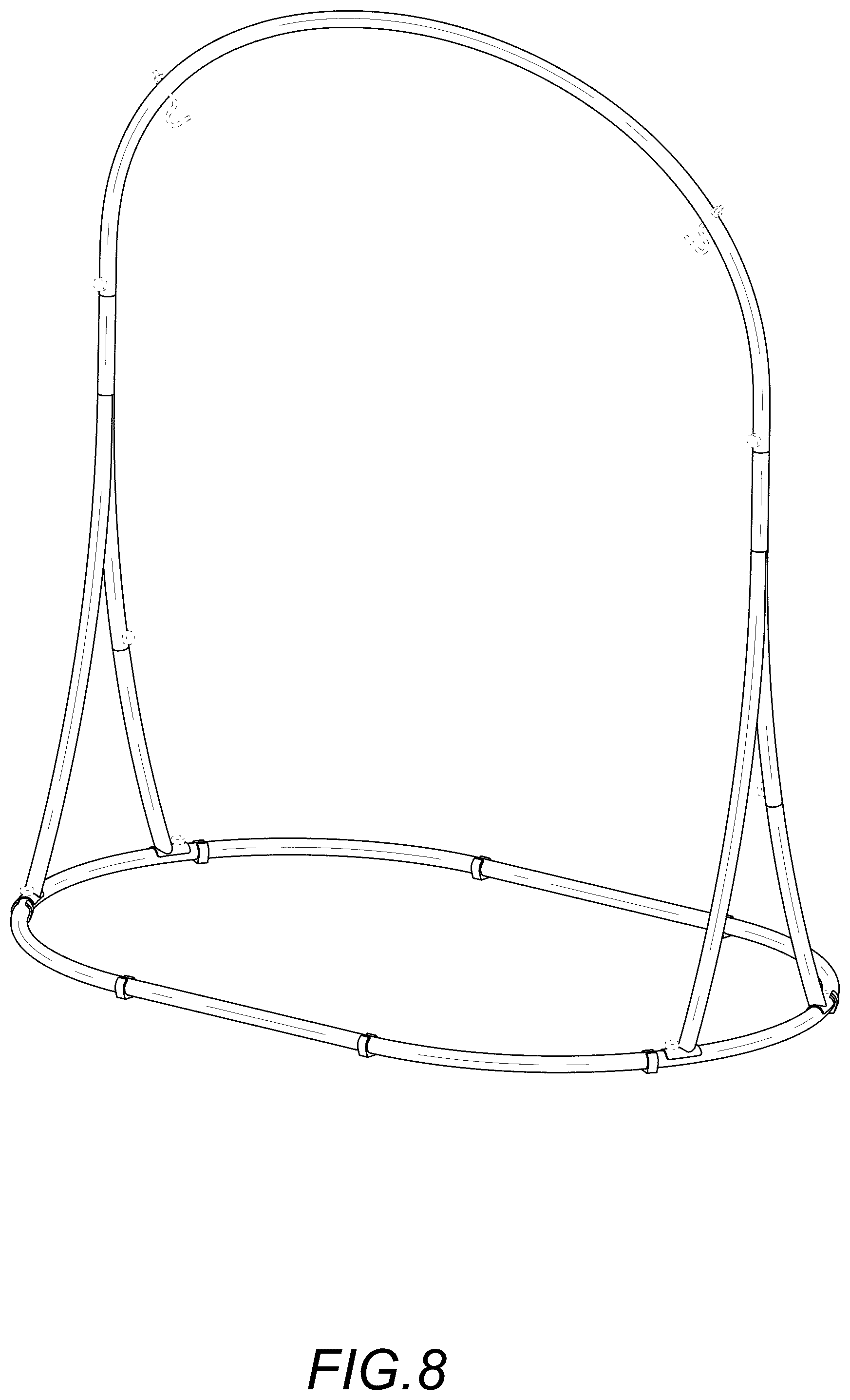Patent USD1124740 Figure 8 – Hammock chair stand