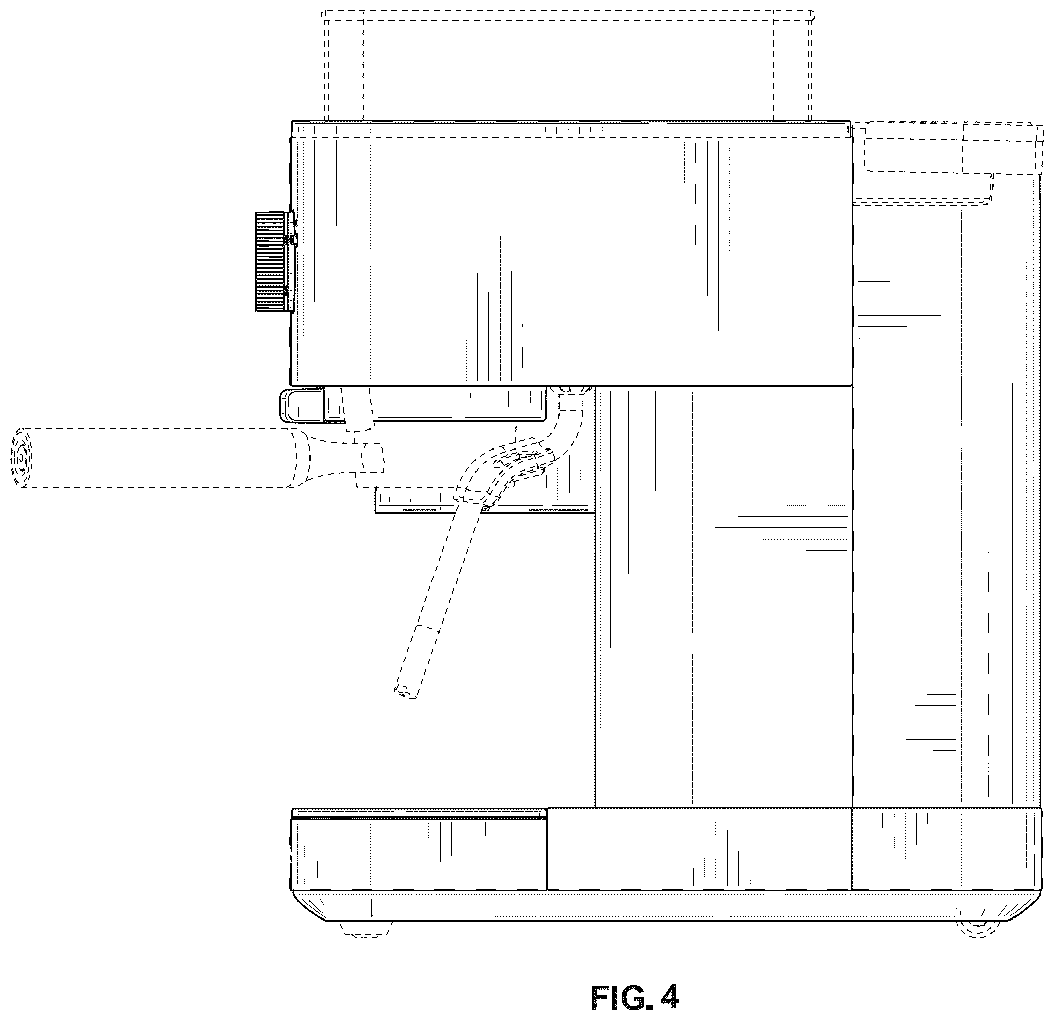 Patent USD1124745 Figure 4 – Espresso machine
