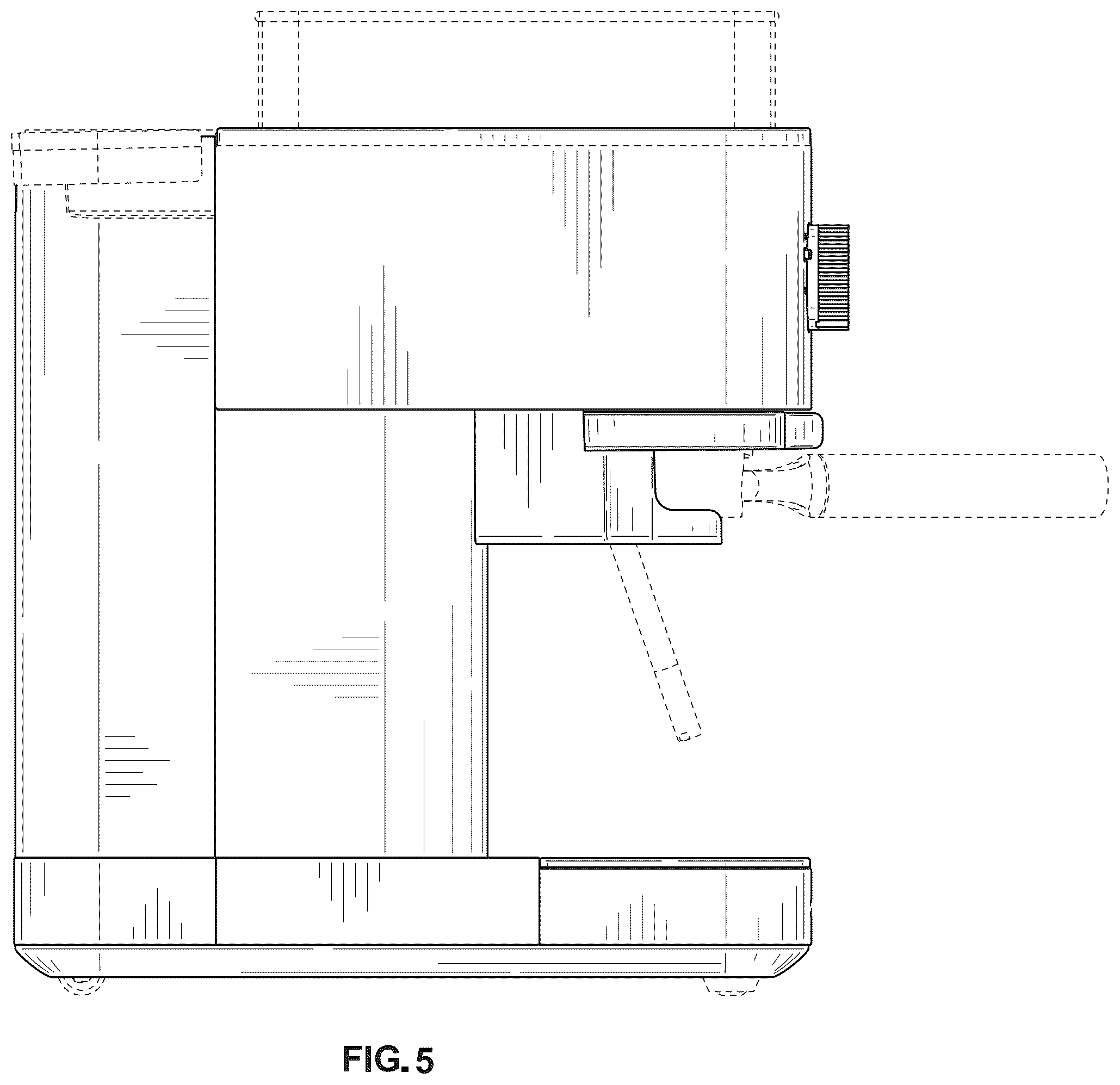 Patent USD1124745 Figure 5 – Espresso machine