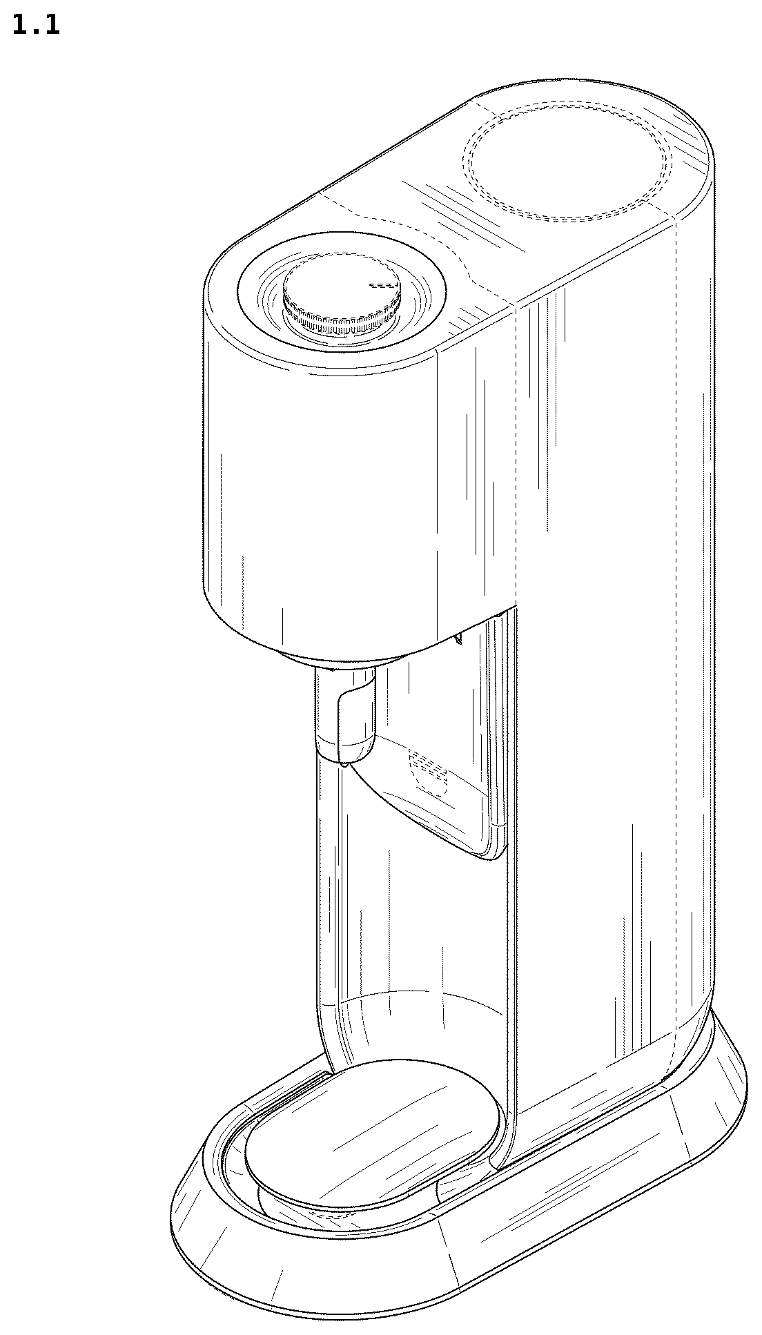 Patent USD1124746 Figure 1 – Domestic soda-water preparing device