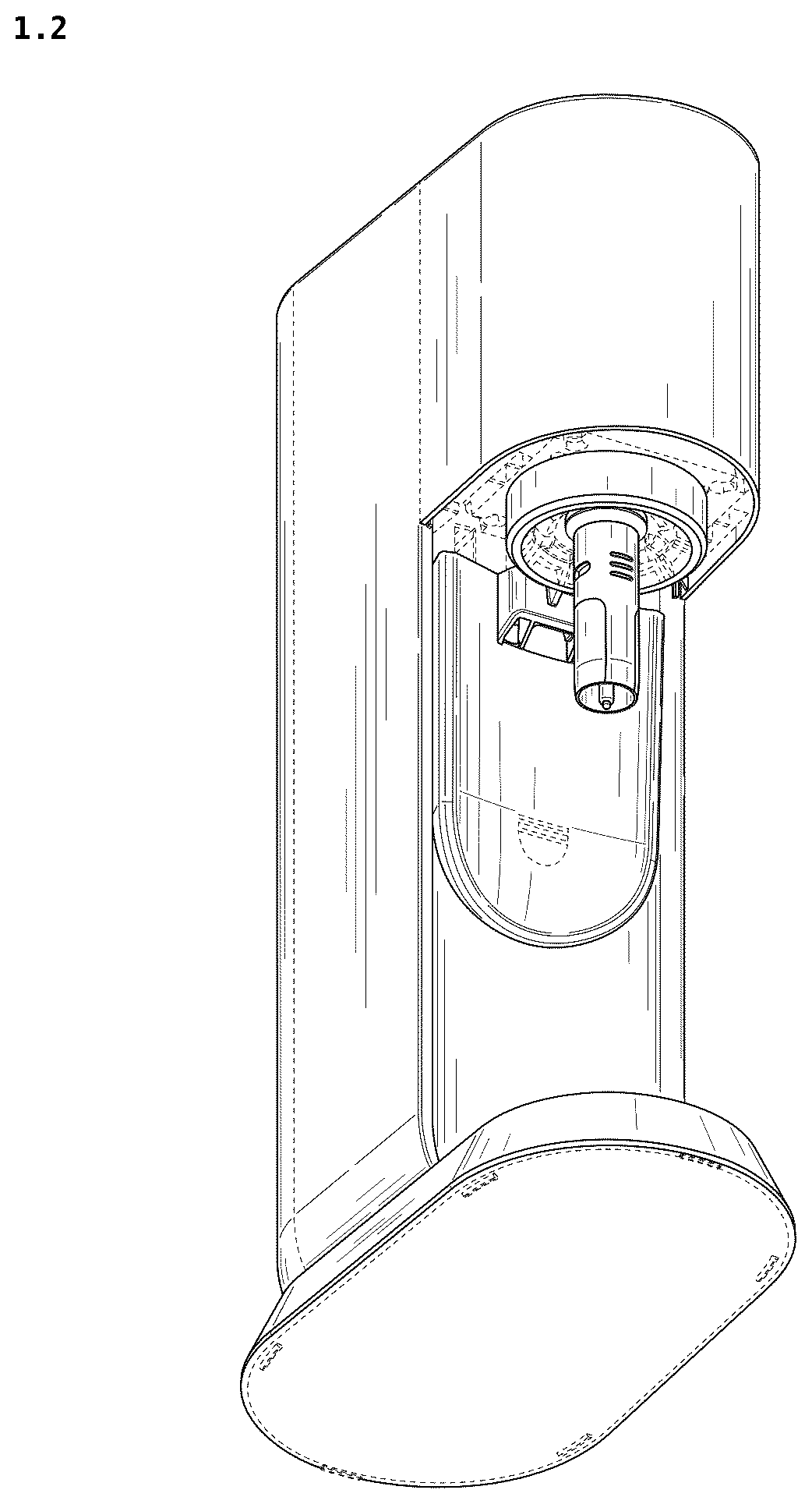Patent USD1124746 Figure 2 – Domestic soda-water preparing device
