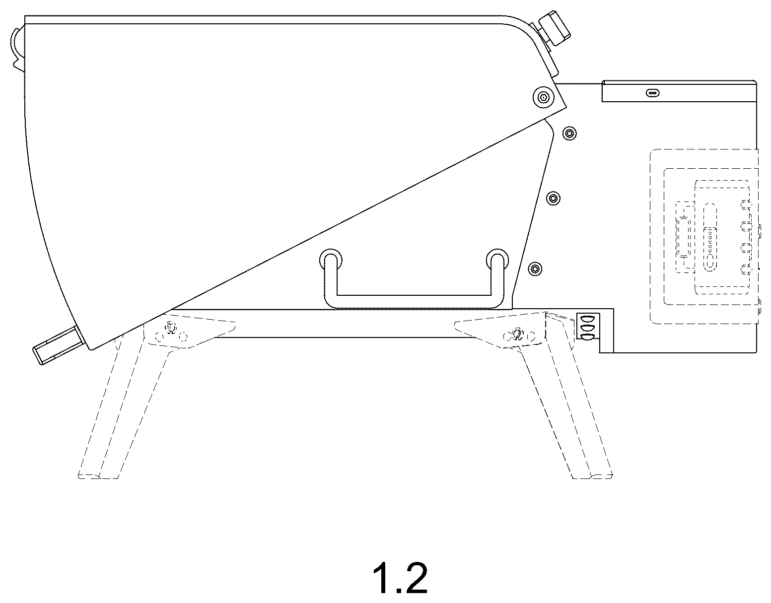 Patent USD1124749 Figure 2 – Barbeque grill