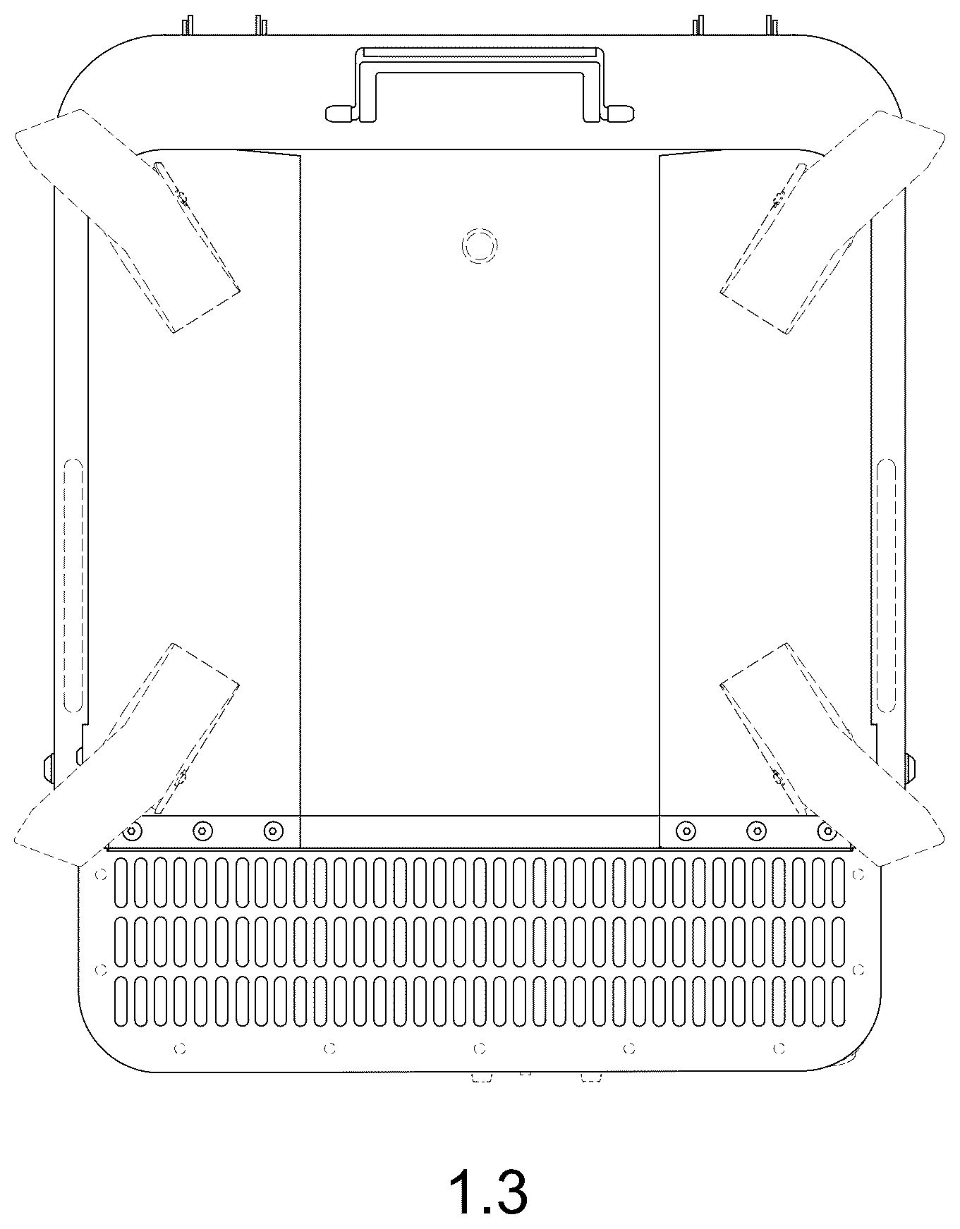 Patent USD1124749 Figure 3 – Barbeque grill