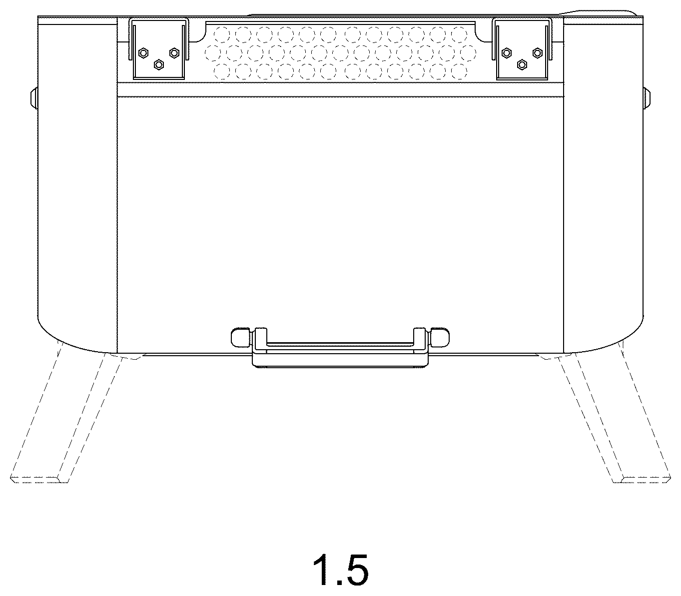 Patent USD1124749 Figure 5 – Barbeque grill
