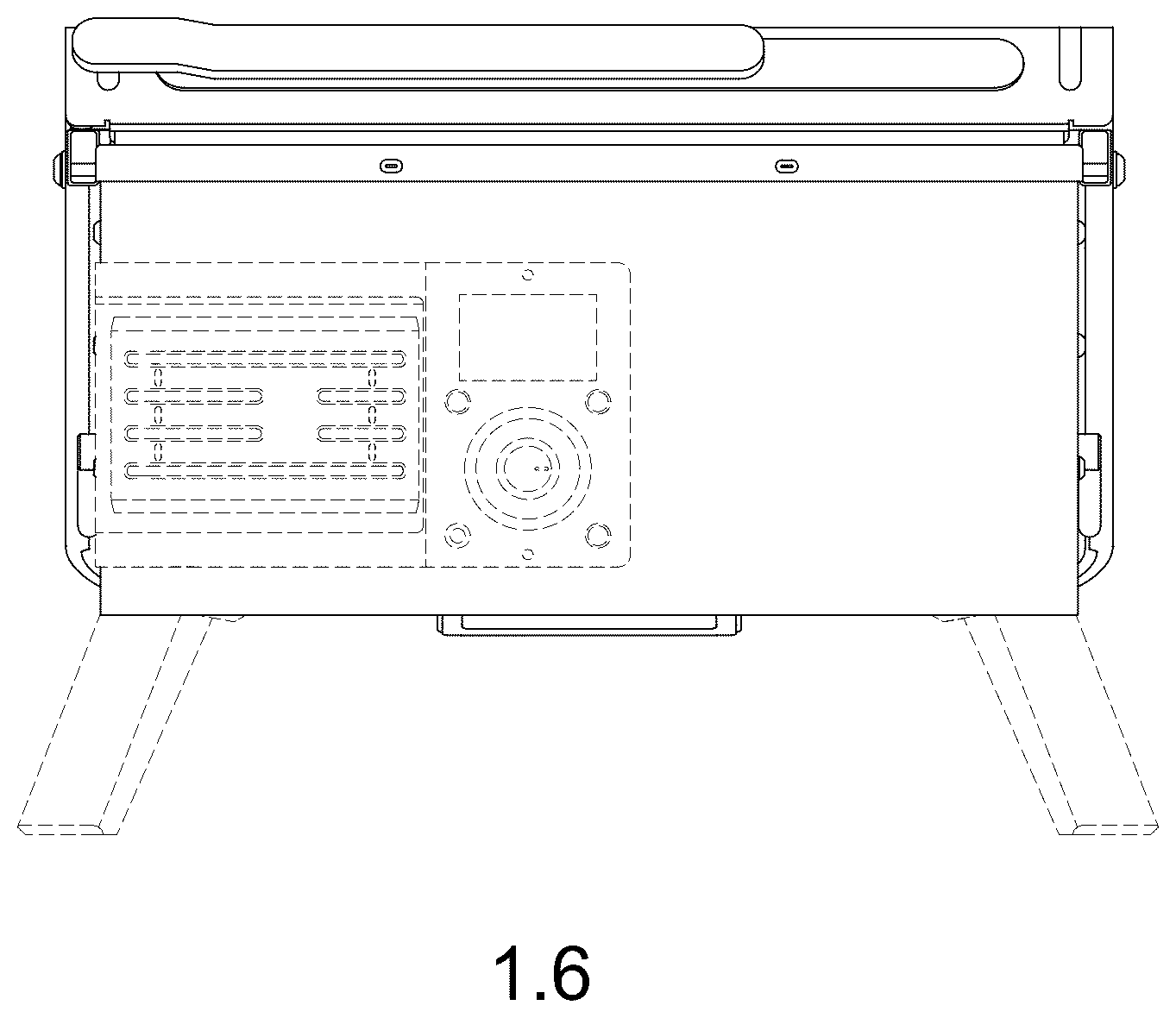 Patent USD1124749 Figure 6 – Barbeque grill