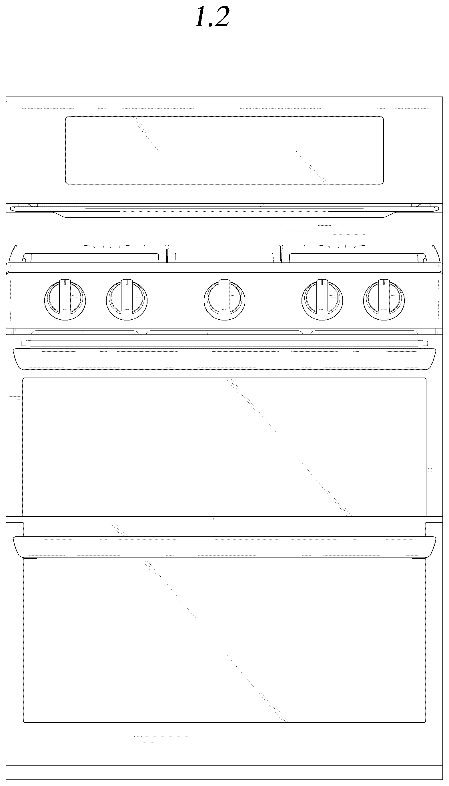 Patent USD1124750 Figure 2 – Gas oven range