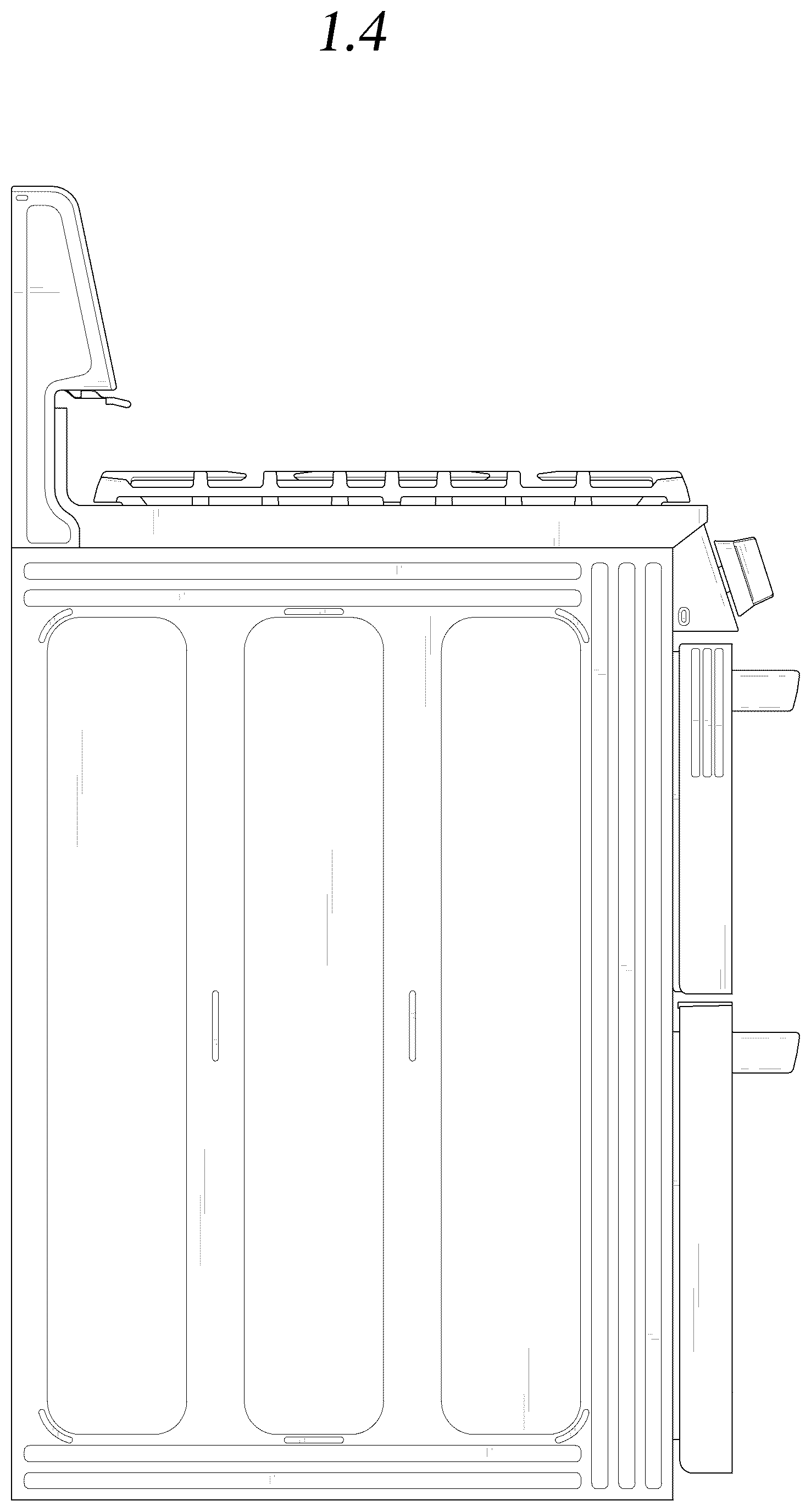 Patent USD1124750 Figure 4 – Gas oven range