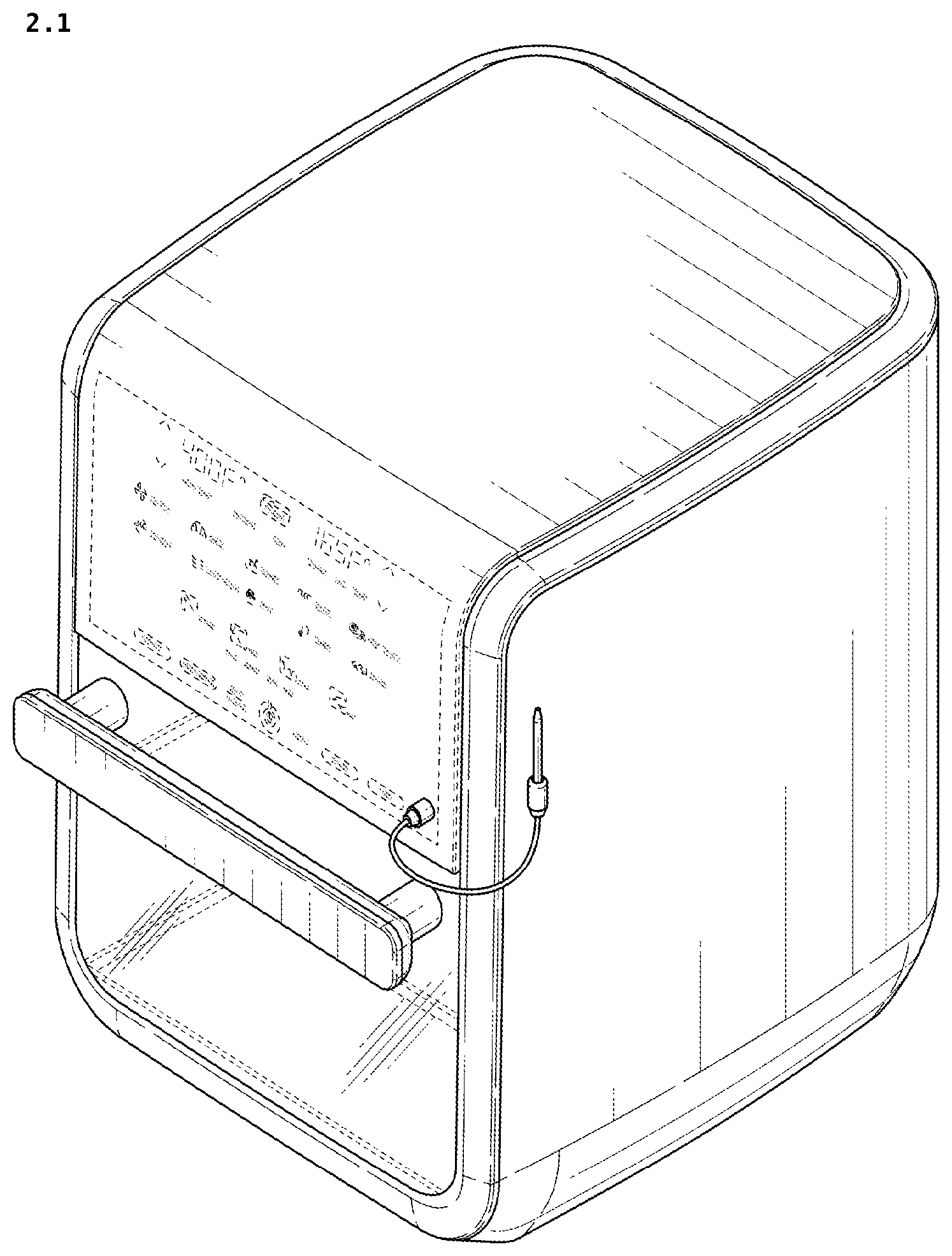 Patent USD1124751 Figure 1 – Air fryer
