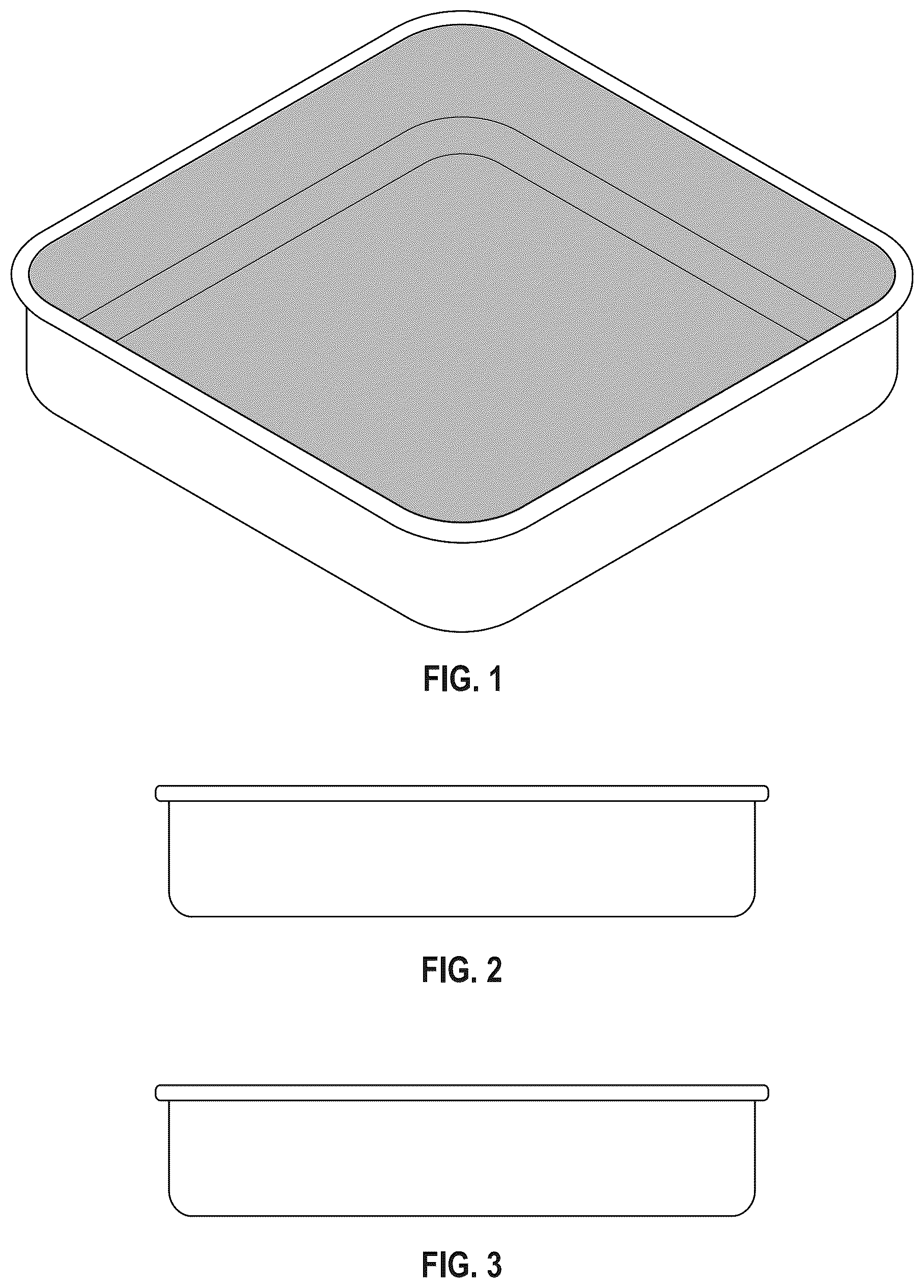 Patent USD1124753 Figure 1 – Square pan