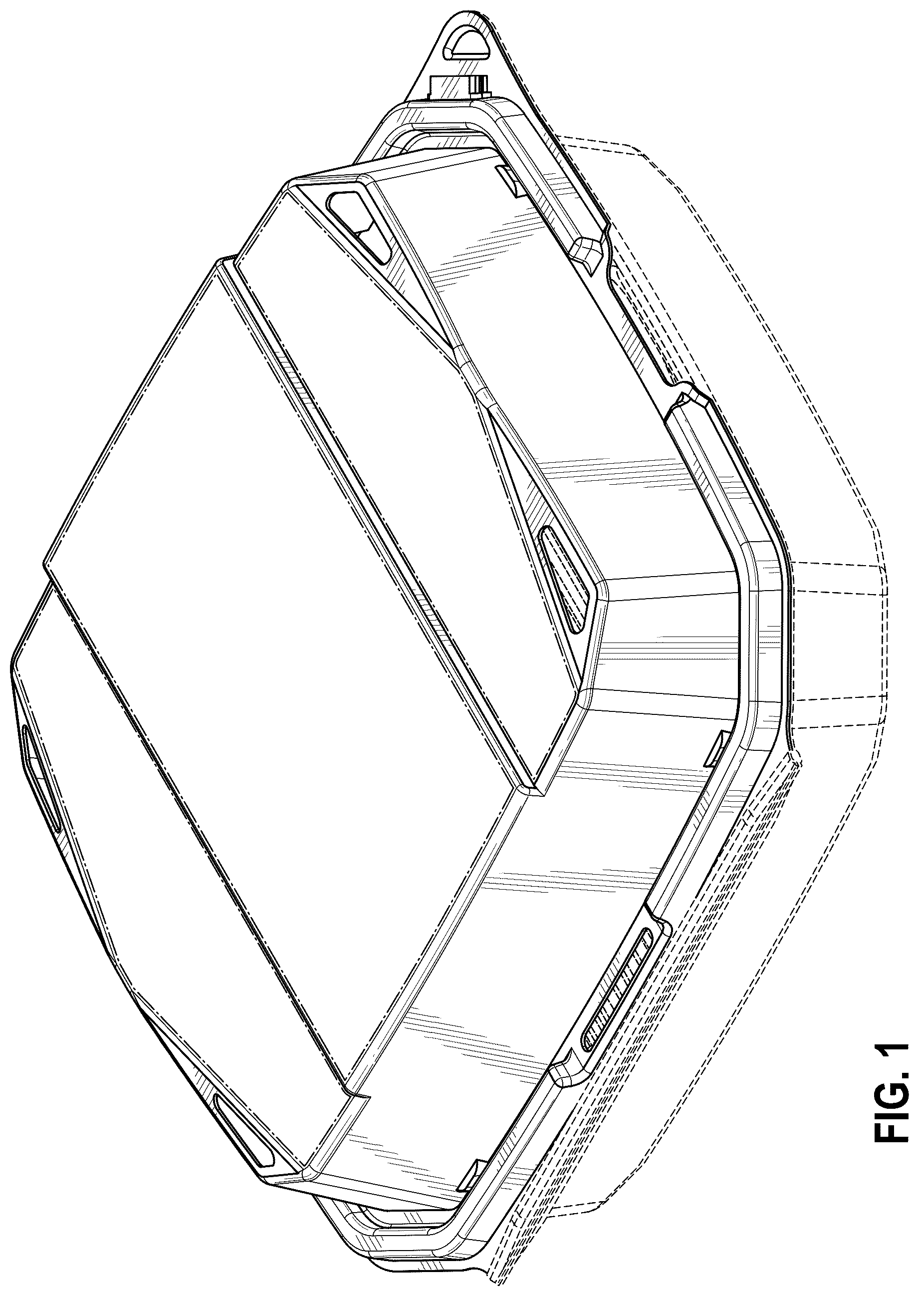 Patent USD1124760 Figure 1 – Vented container