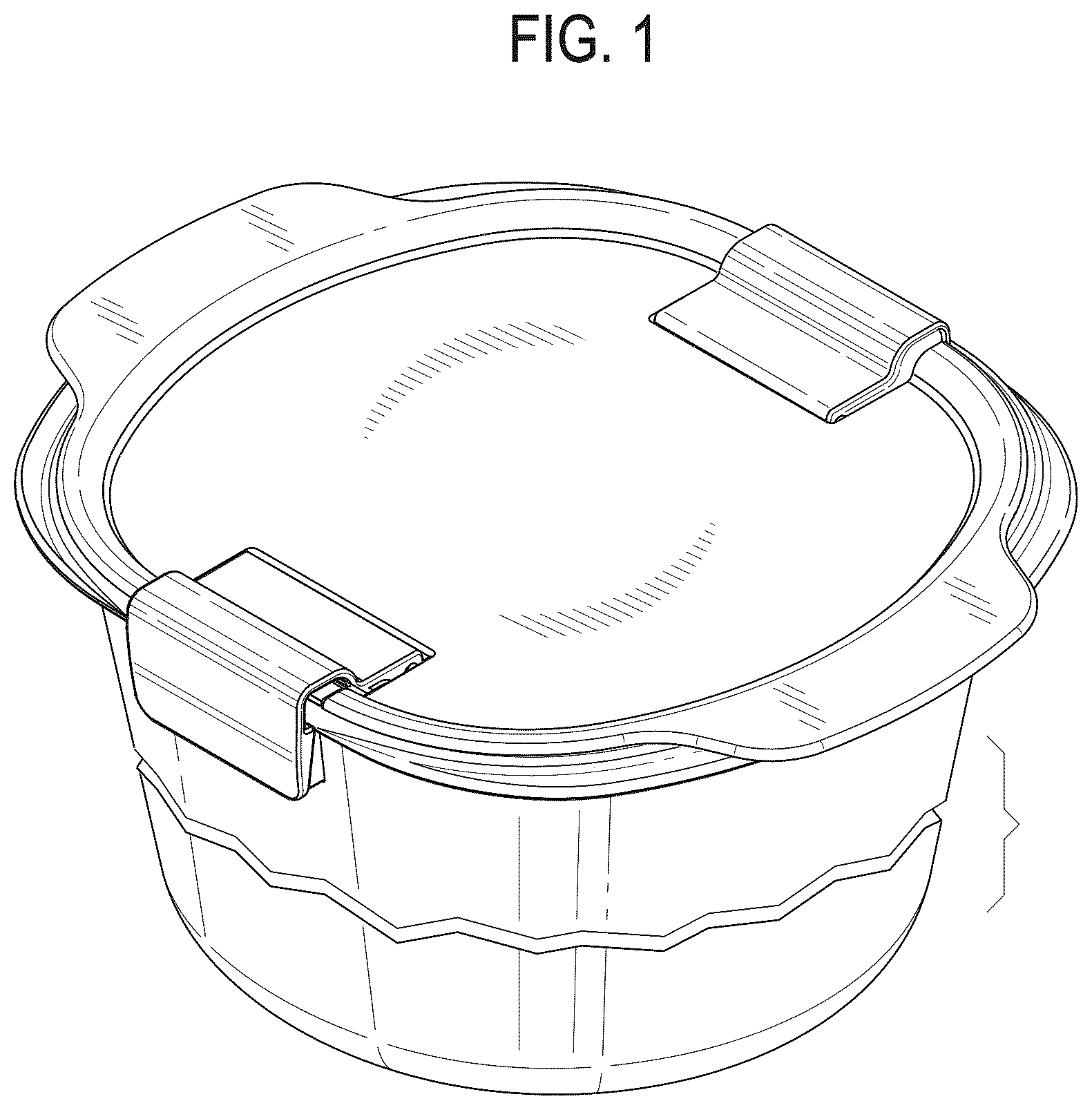 Patent USD1124785 Figure 1 – Lid with container
