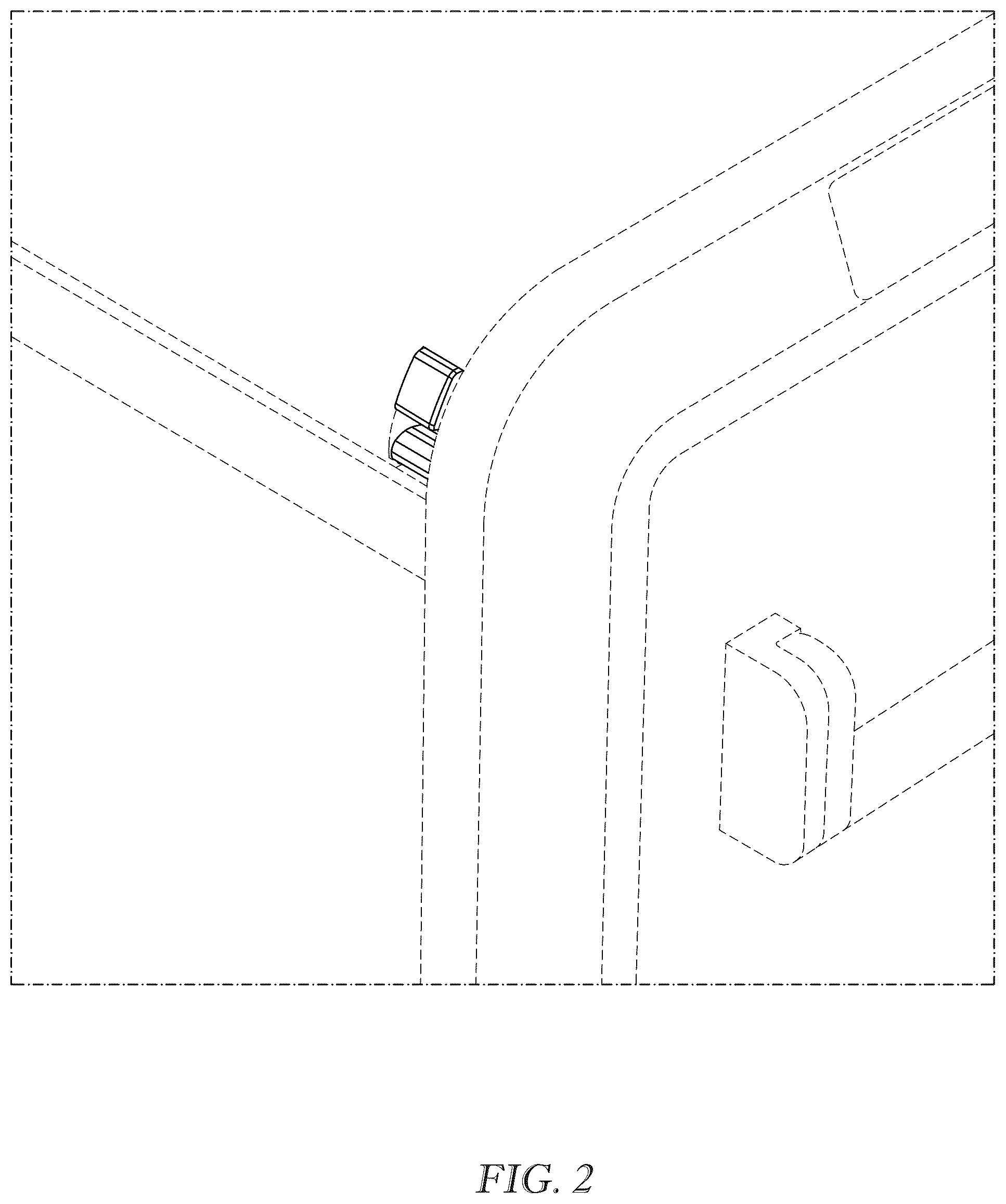 Patent USD1124786 Figure 2 – Hinge of a cooler