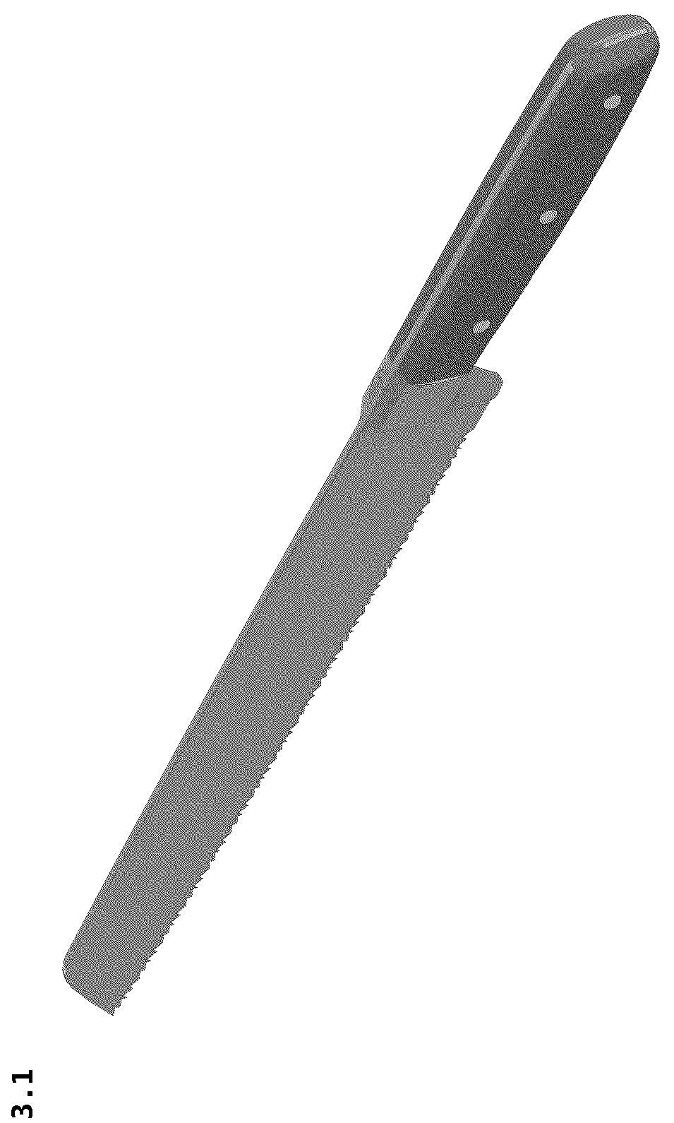 Patent USD1124793 Figure 1 – Bread knife