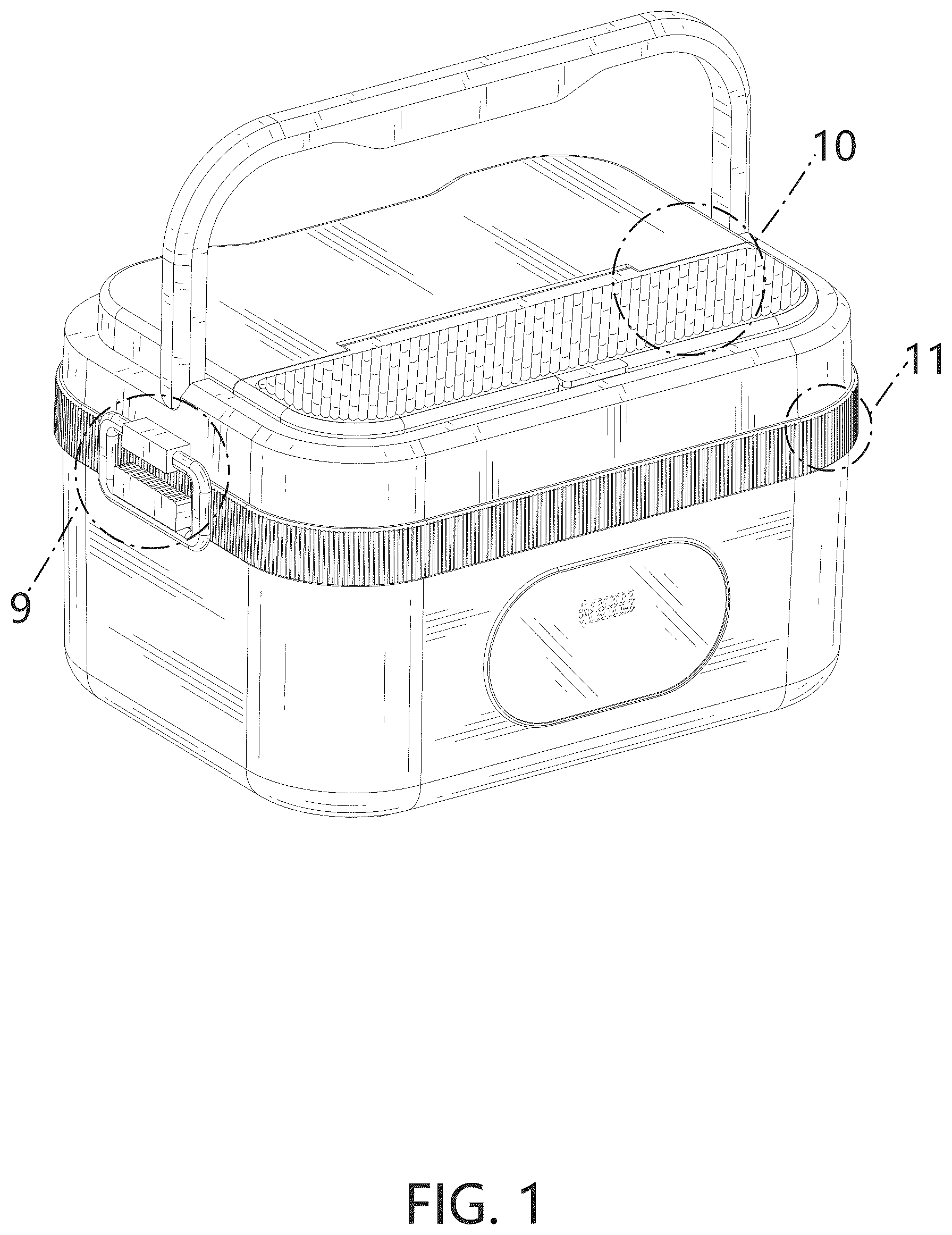 Patent USD1124802 Figure 1 – Wireless charging and heating lunchbox