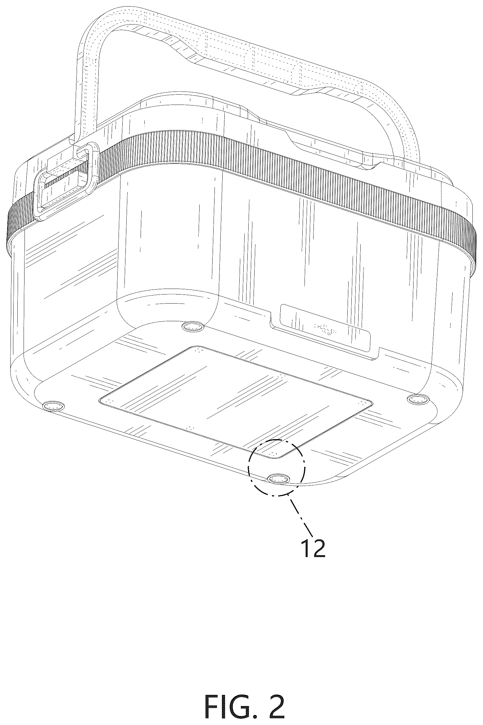 Patent USD1124802 Figure 2 – Wireless charging and heating lunchbox