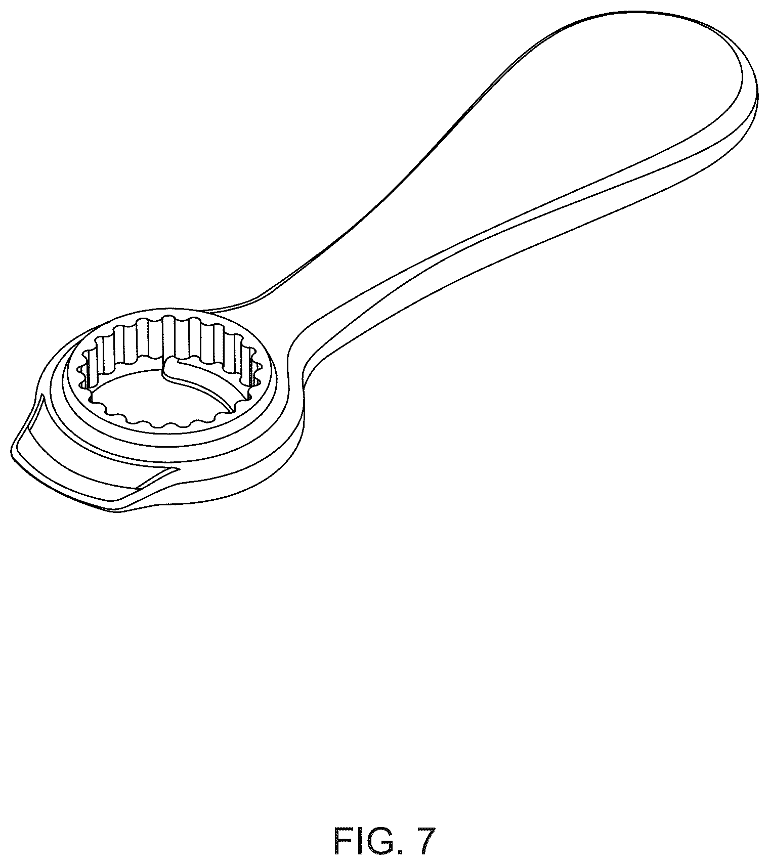 Patent USD1124808 Figure 7 – Bottle opener