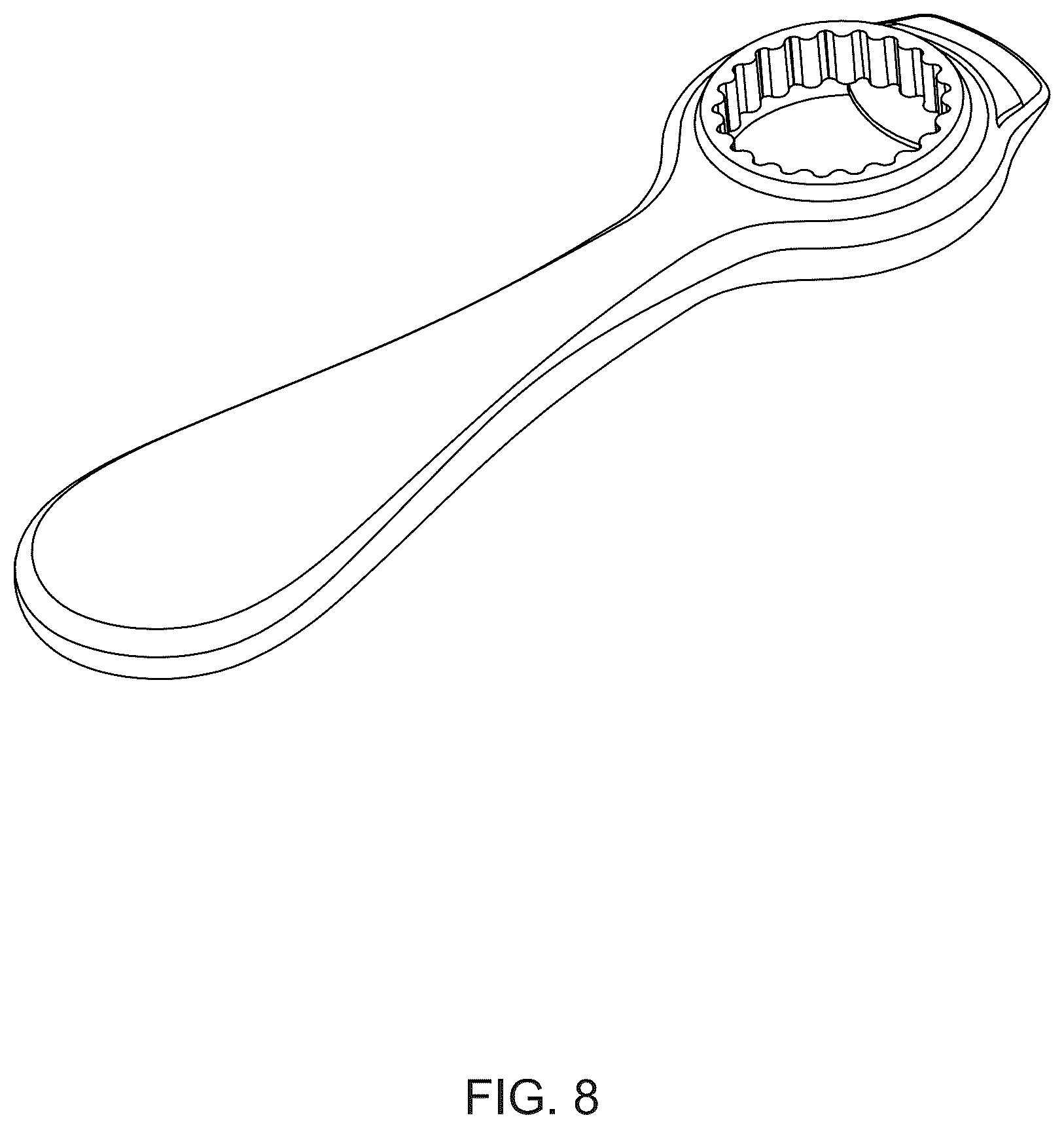 Patent USD1124808 Figure 8 – Bottle opener