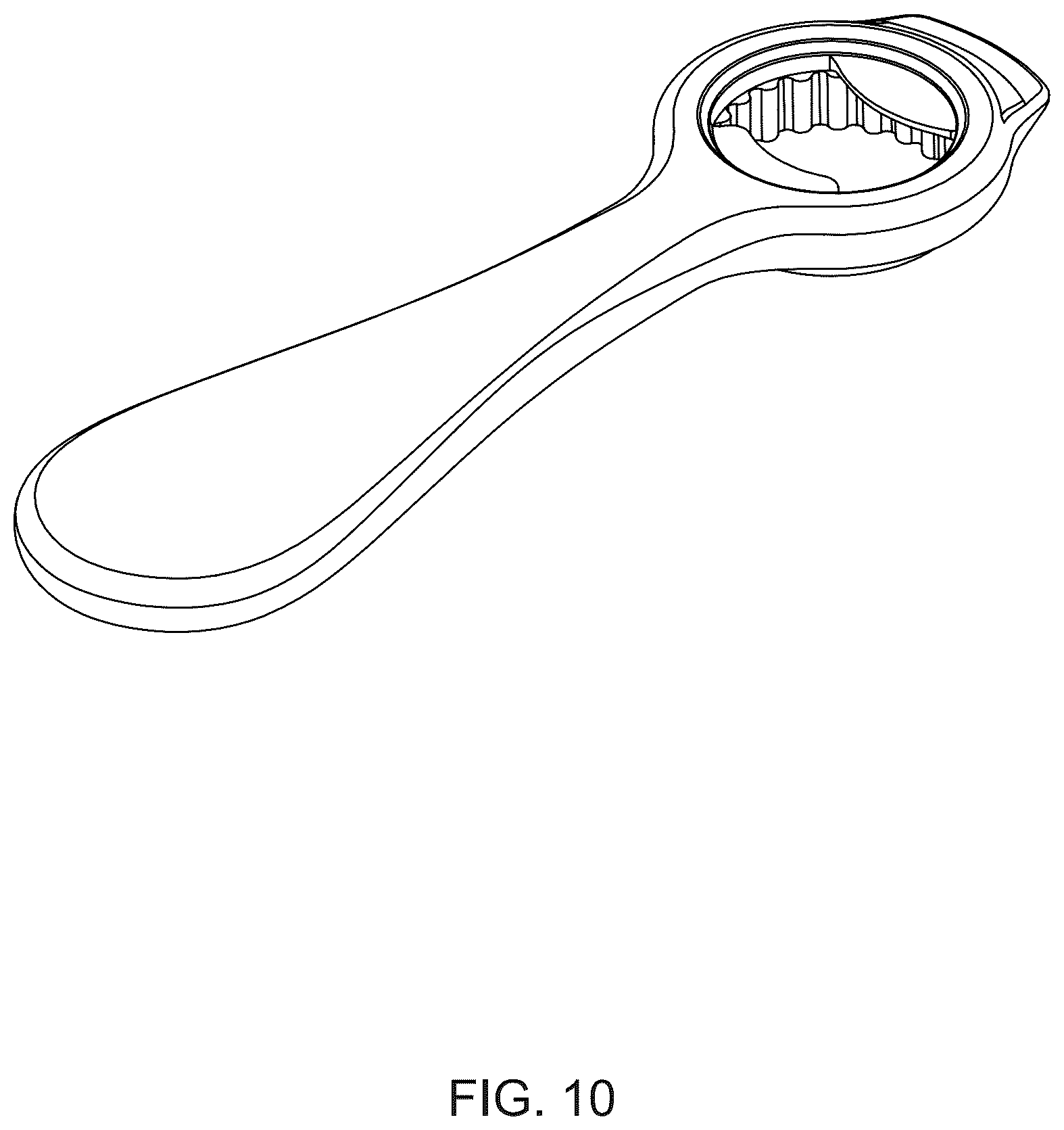 Patent USD1124808 Figure 10 – Bottle opener