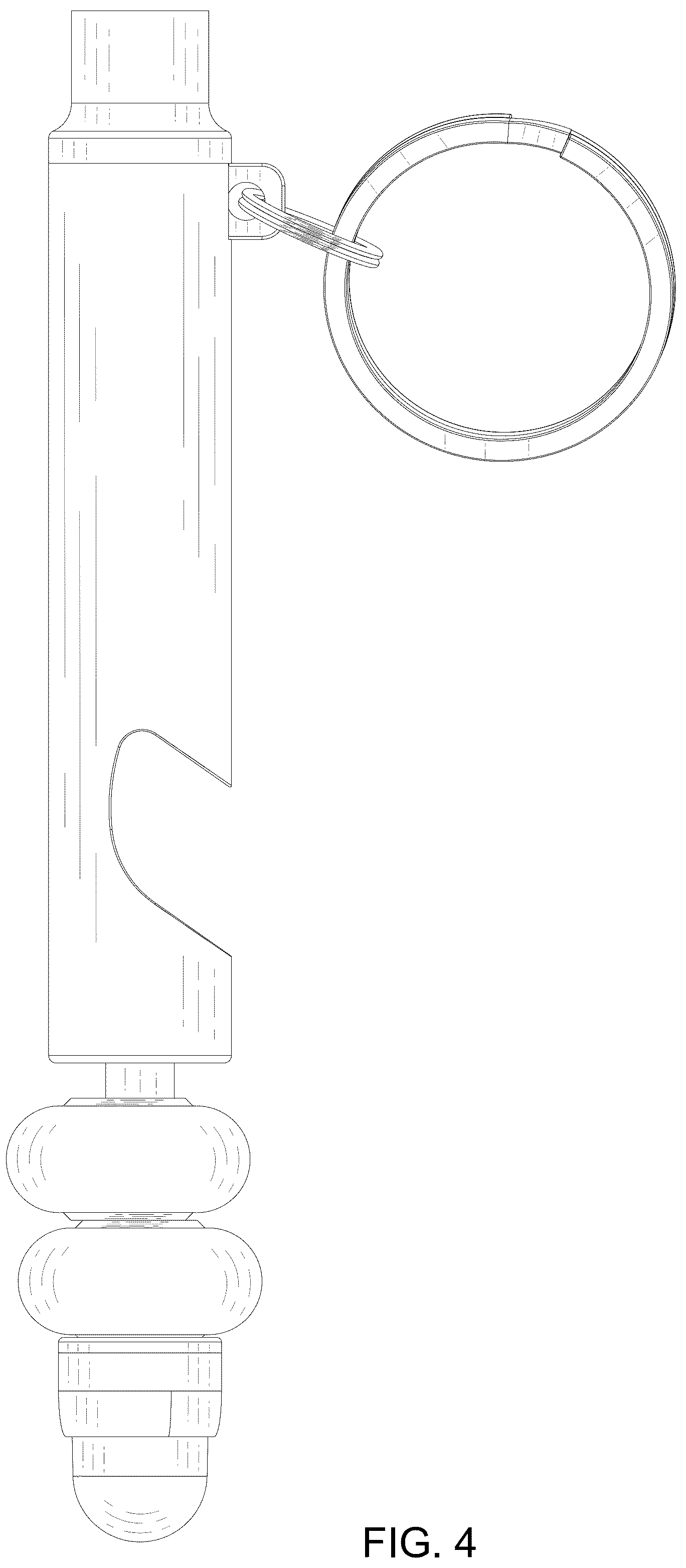 Patent USD1124811 Figure 4 – Keychain spinner bottle opener and whistle