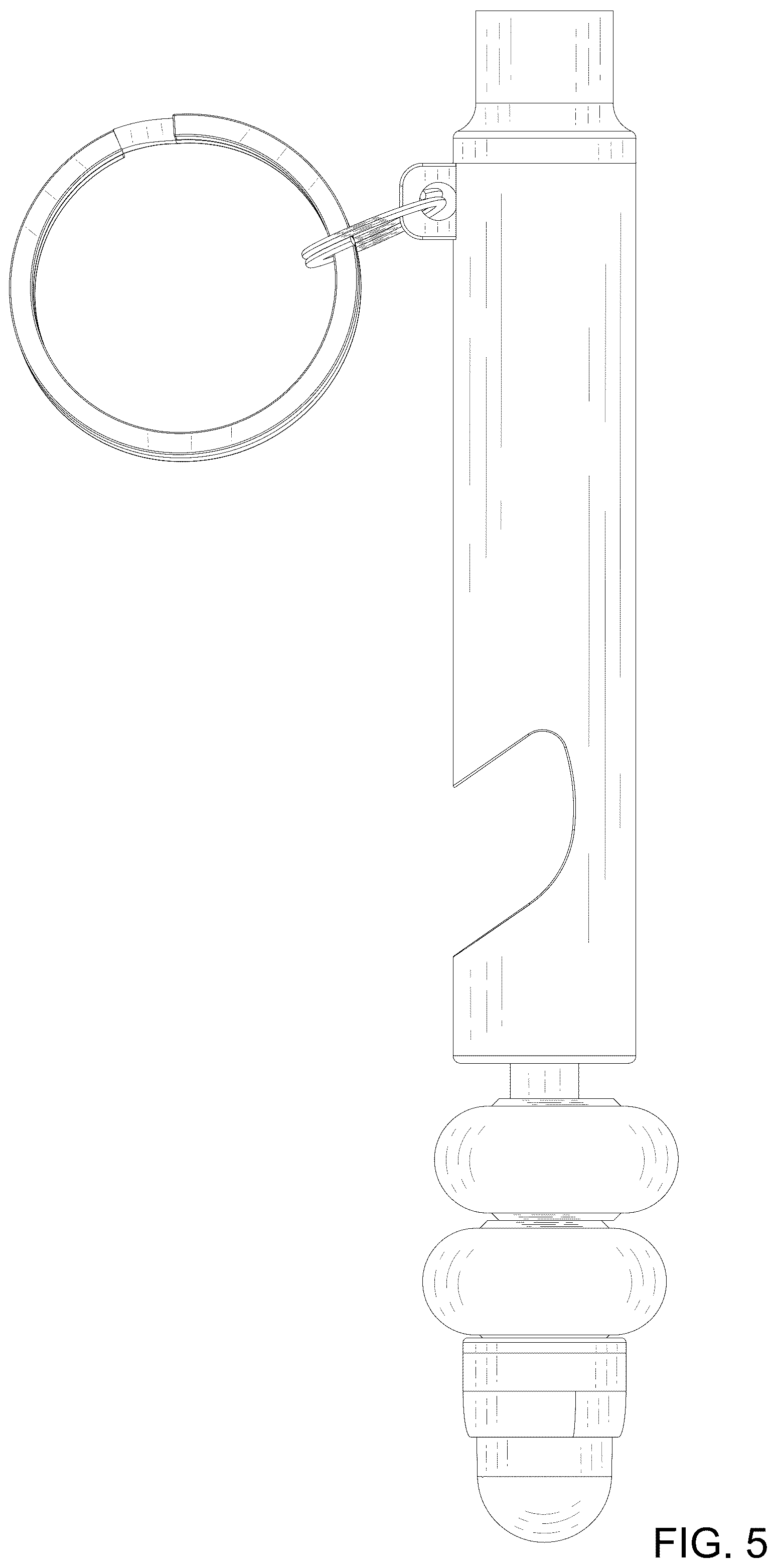 Patent USD1124811 Figure 5 – Keychain spinner bottle opener and whistle
