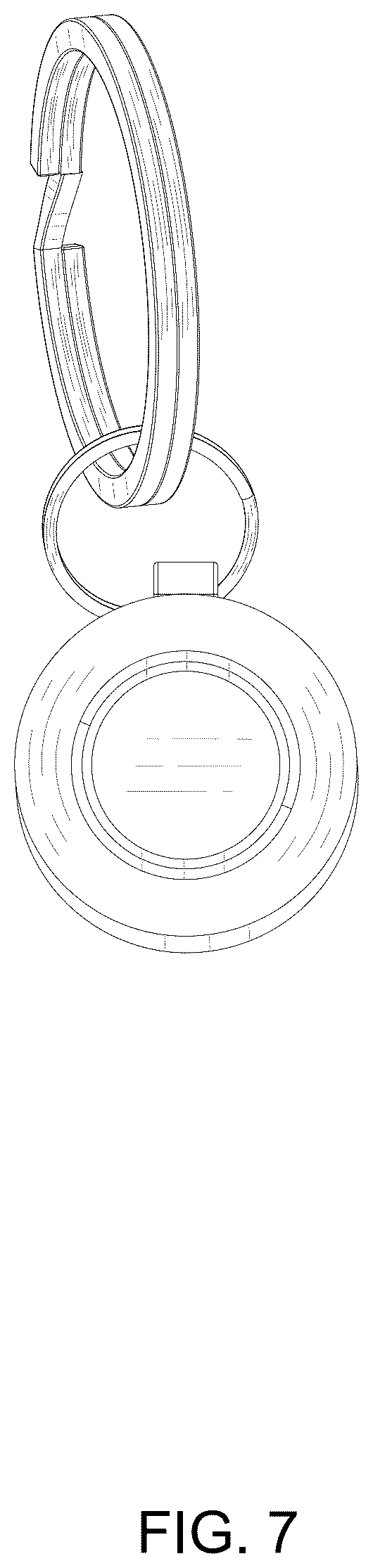 Patent USD1124811 Figure 7 – Keychain spinner bottle opener and whistle