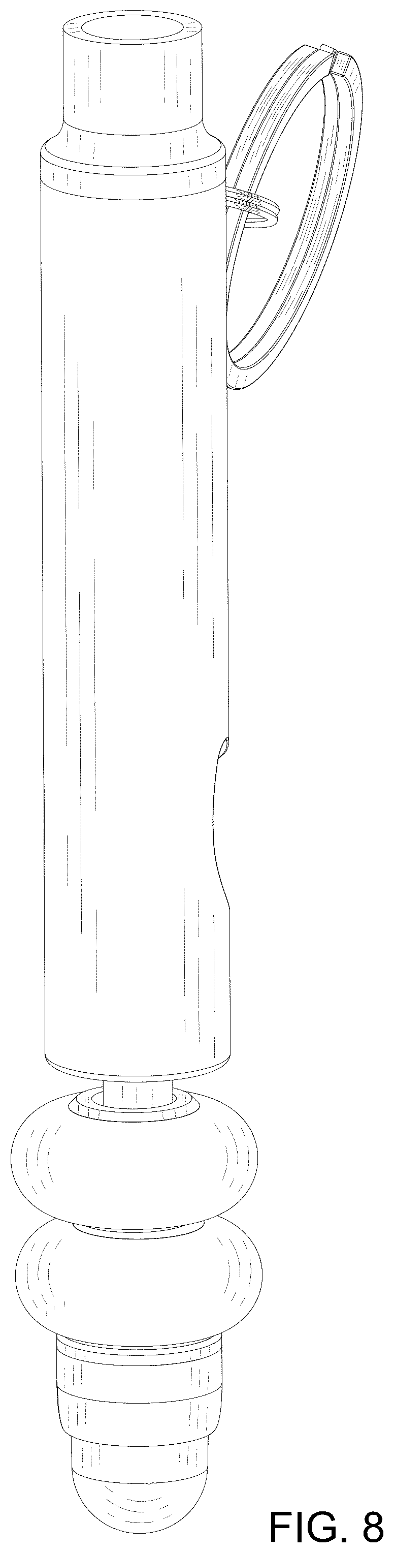 Patent USD1124811 Figure 8 – Keychain spinner bottle opener and whistle